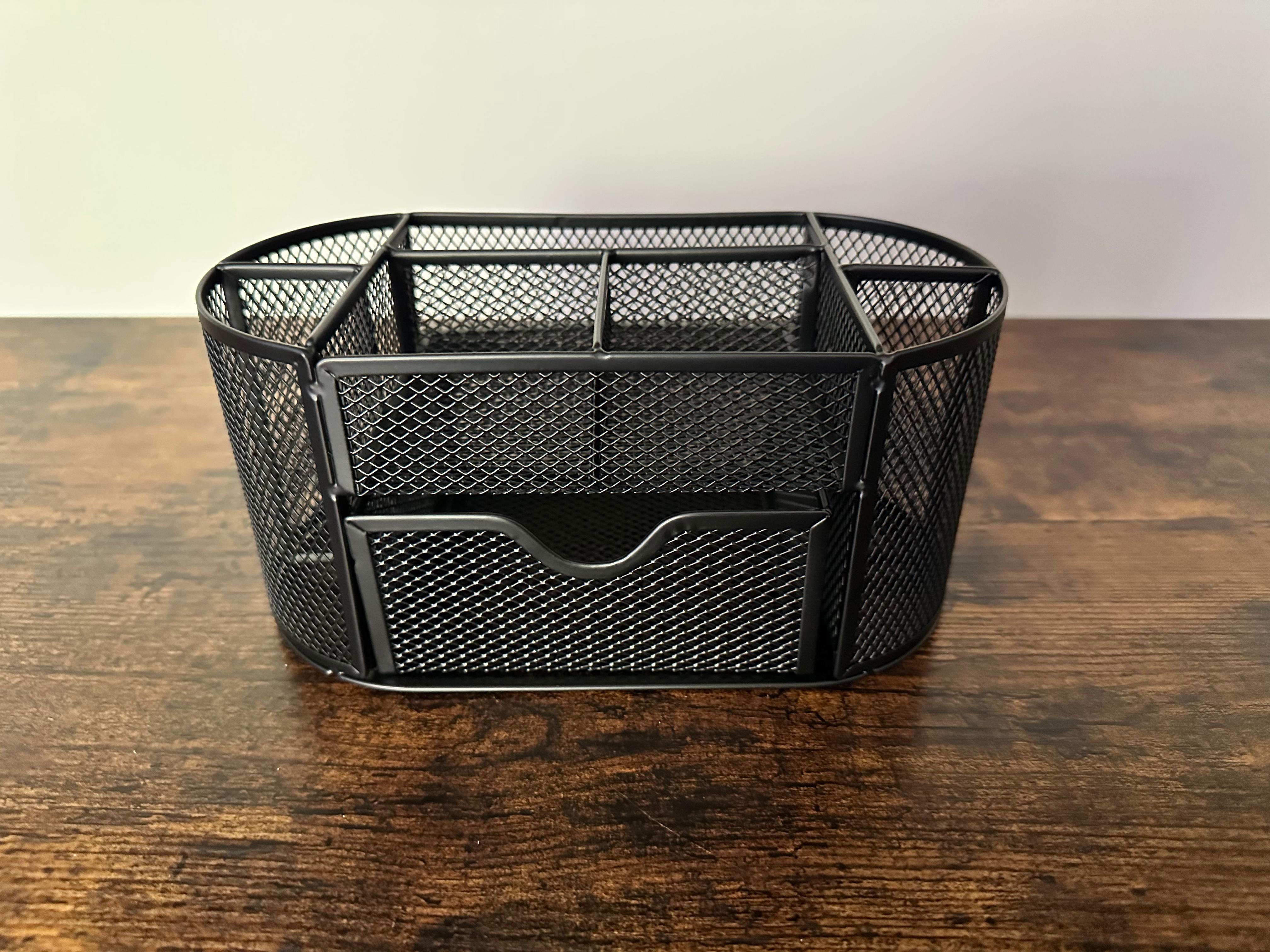 Black Mesh Desk Organizer with Drawer