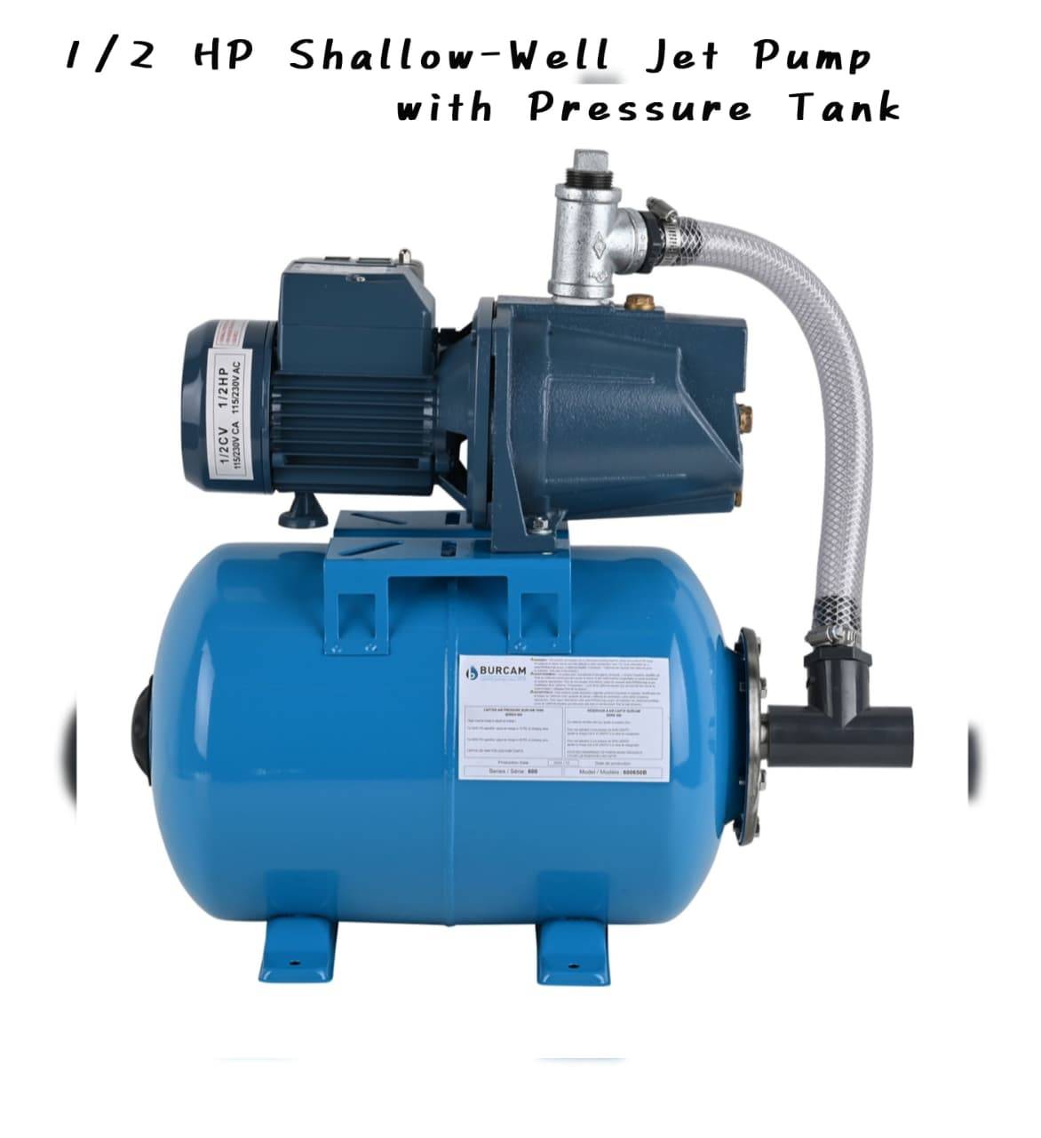 Well Water Pump System 1/2 HP with Tank
