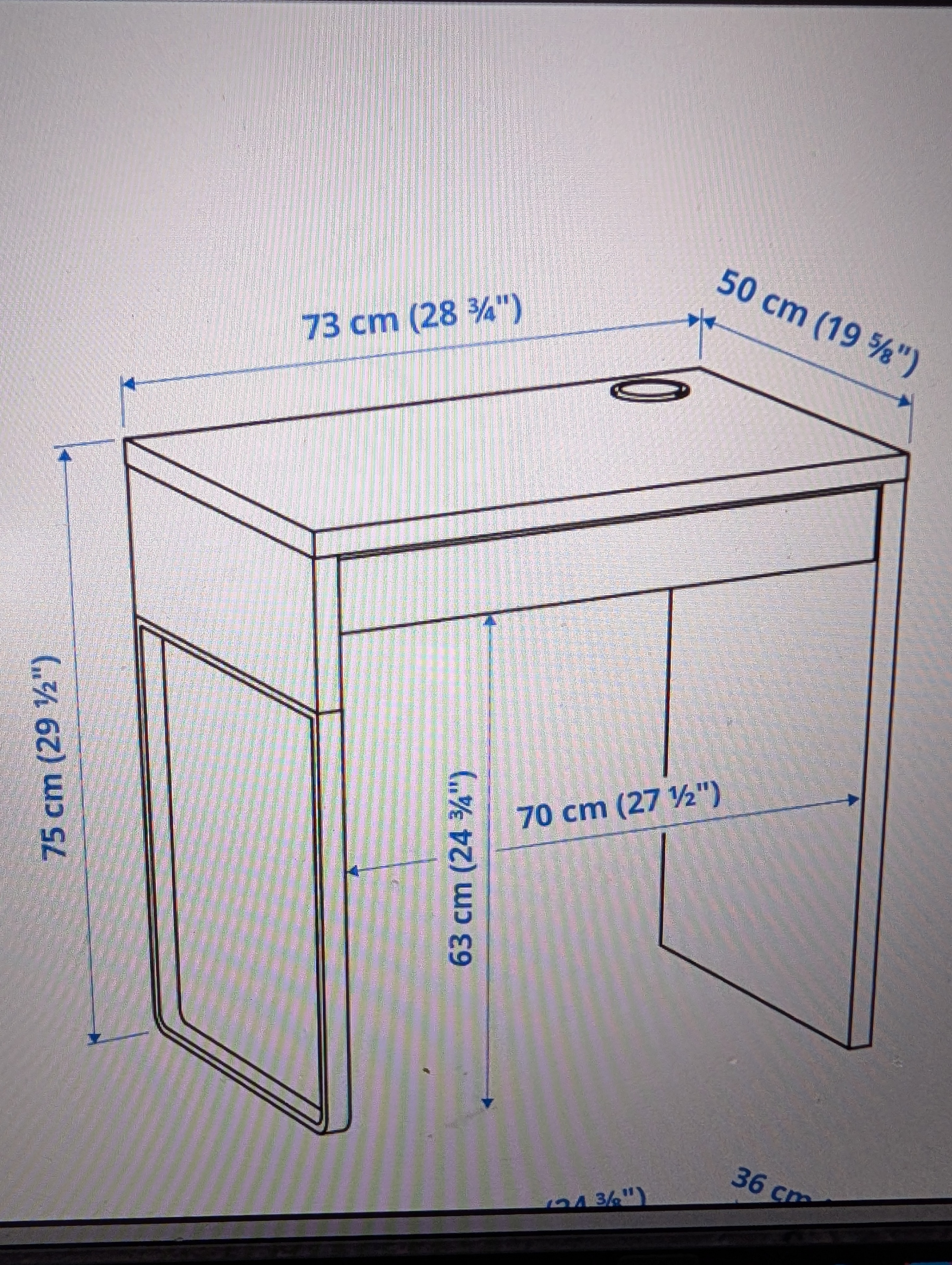 IKEA Black desk with white drawer - photo 4