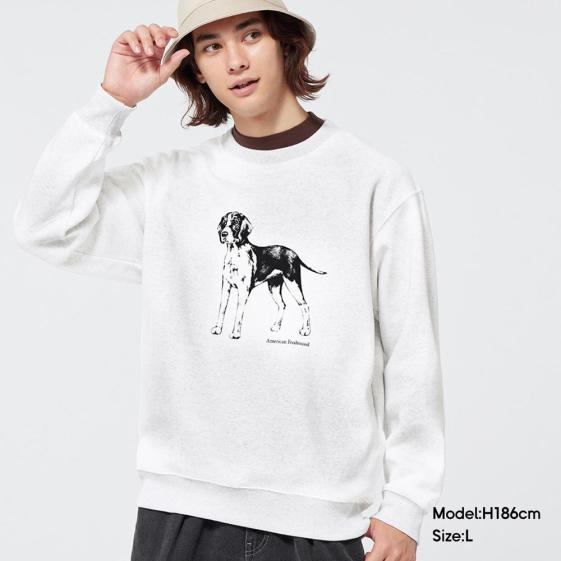 GU American Foxhound Graphic Sweatshirt – Size S – Light Grey
