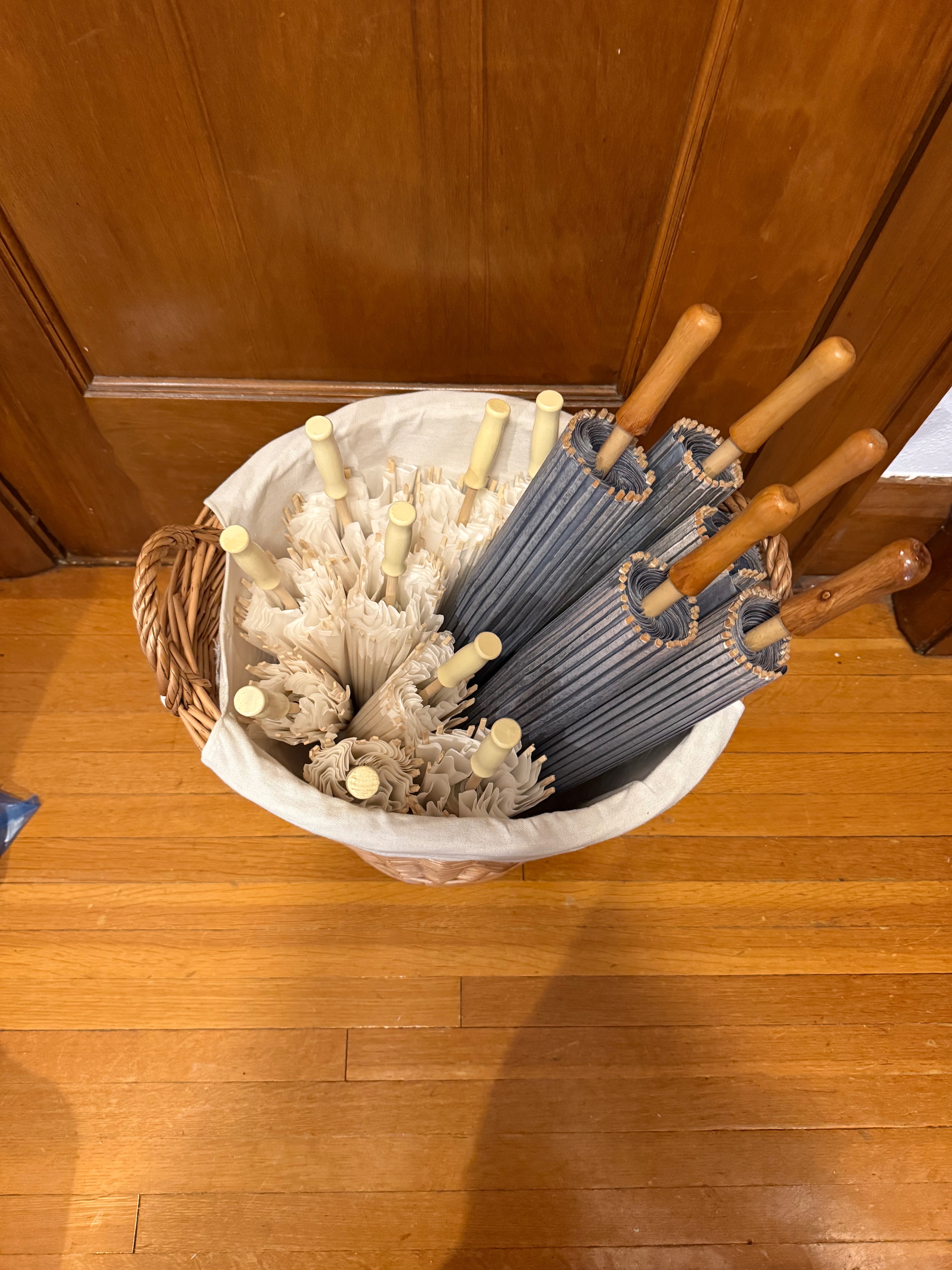 Set of Paper Umbrellas in Wicker Basket - photo 2