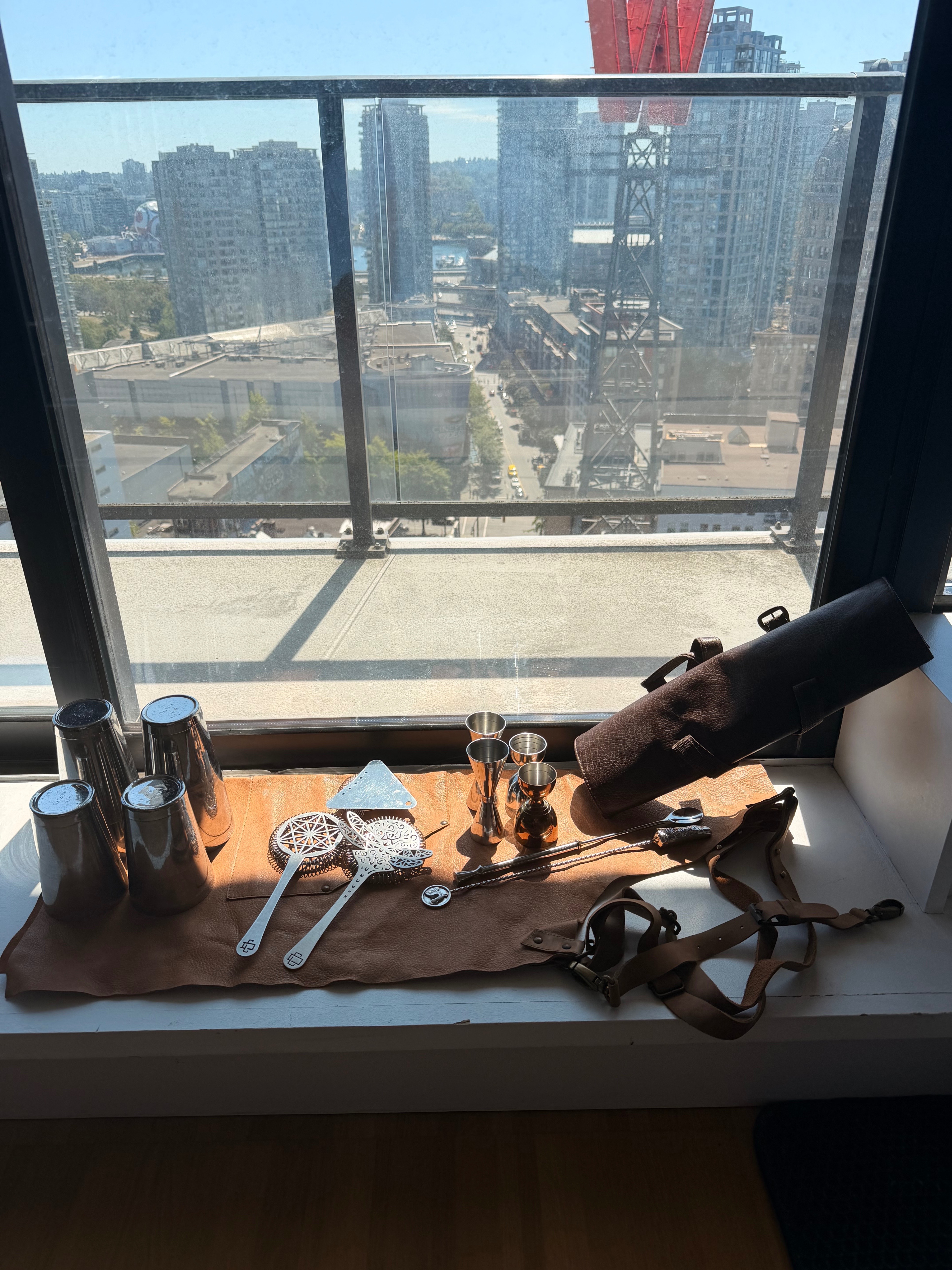 Professional Bartender Tools + Leather Apron Collection
