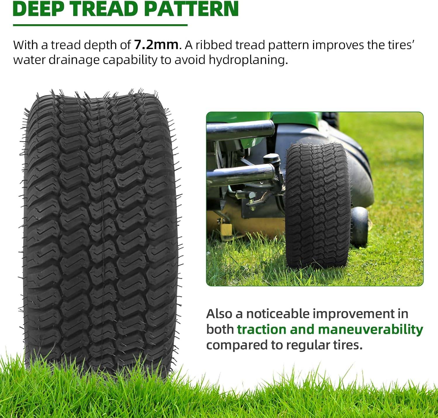 6x6.50-8 Lawn Tractor Tires 4PR Tubeless – 2 Pack - photo 3