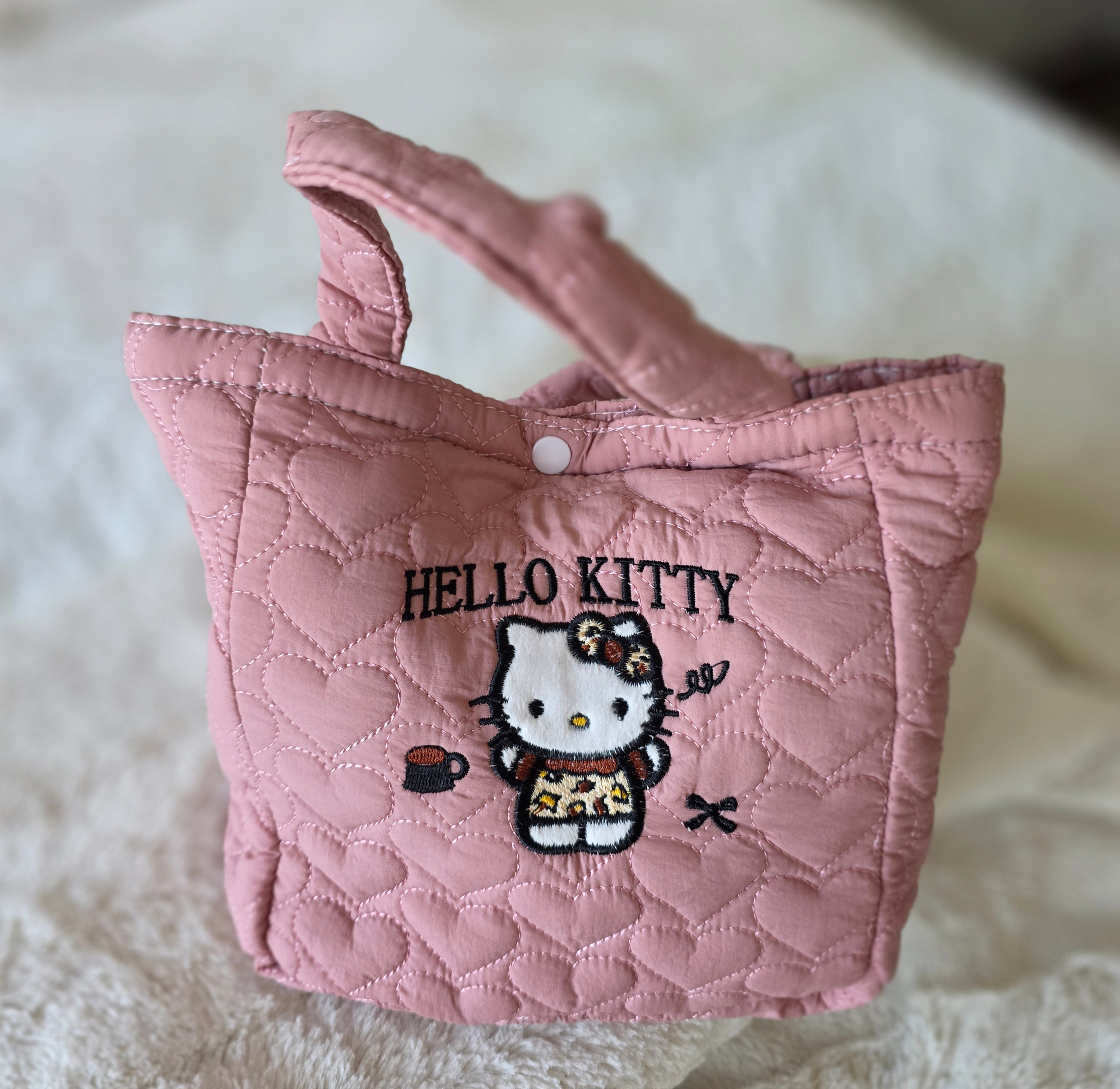 "Hello Kitty" Cute SMALL Pink  Embroidered Tote Bag-BRAND NEW