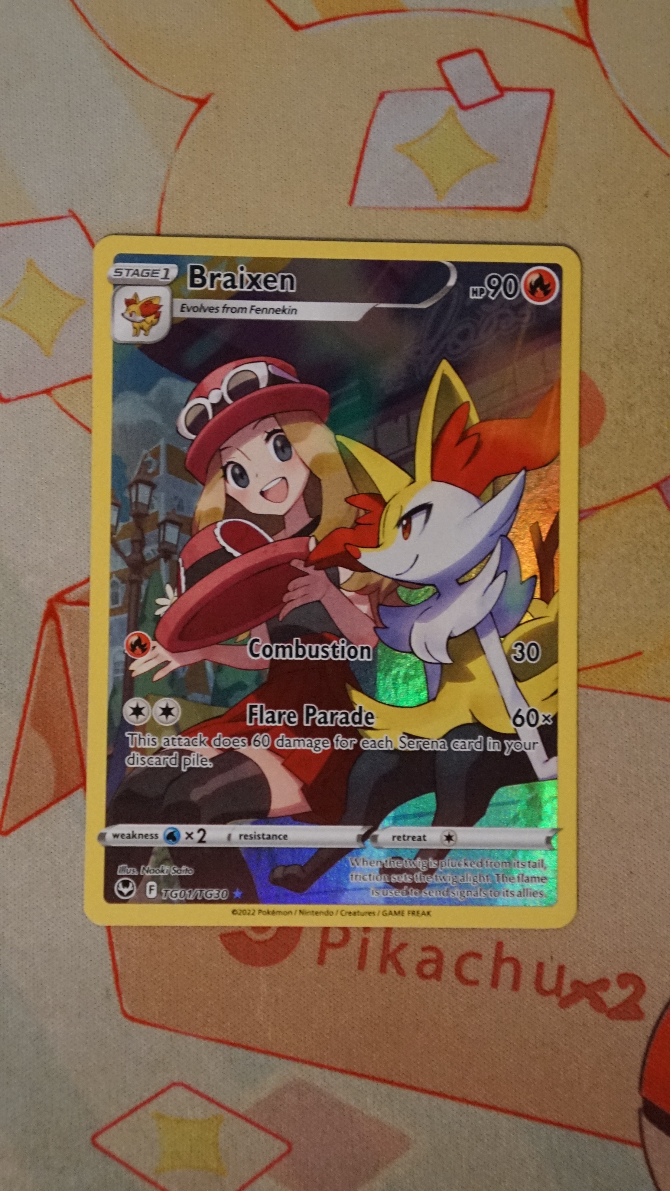 Pokemon Braixen TG01/TG30 Silver Tempest Trainer Gallery NM - photo 3