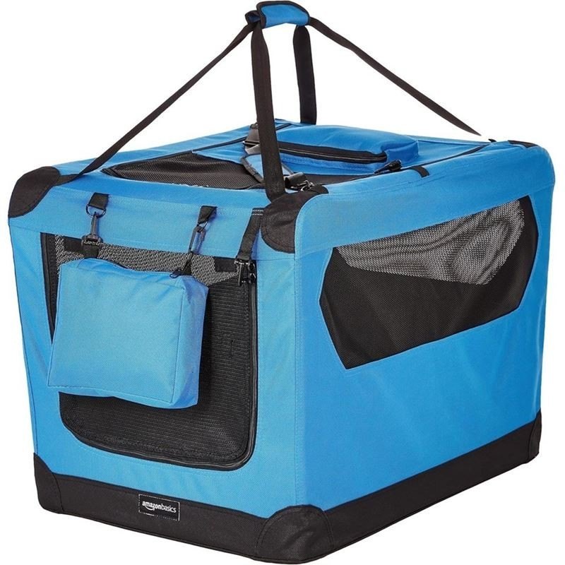 AmazonBasics Soft Dog Crate Carrier Blue 30" Medium NEW