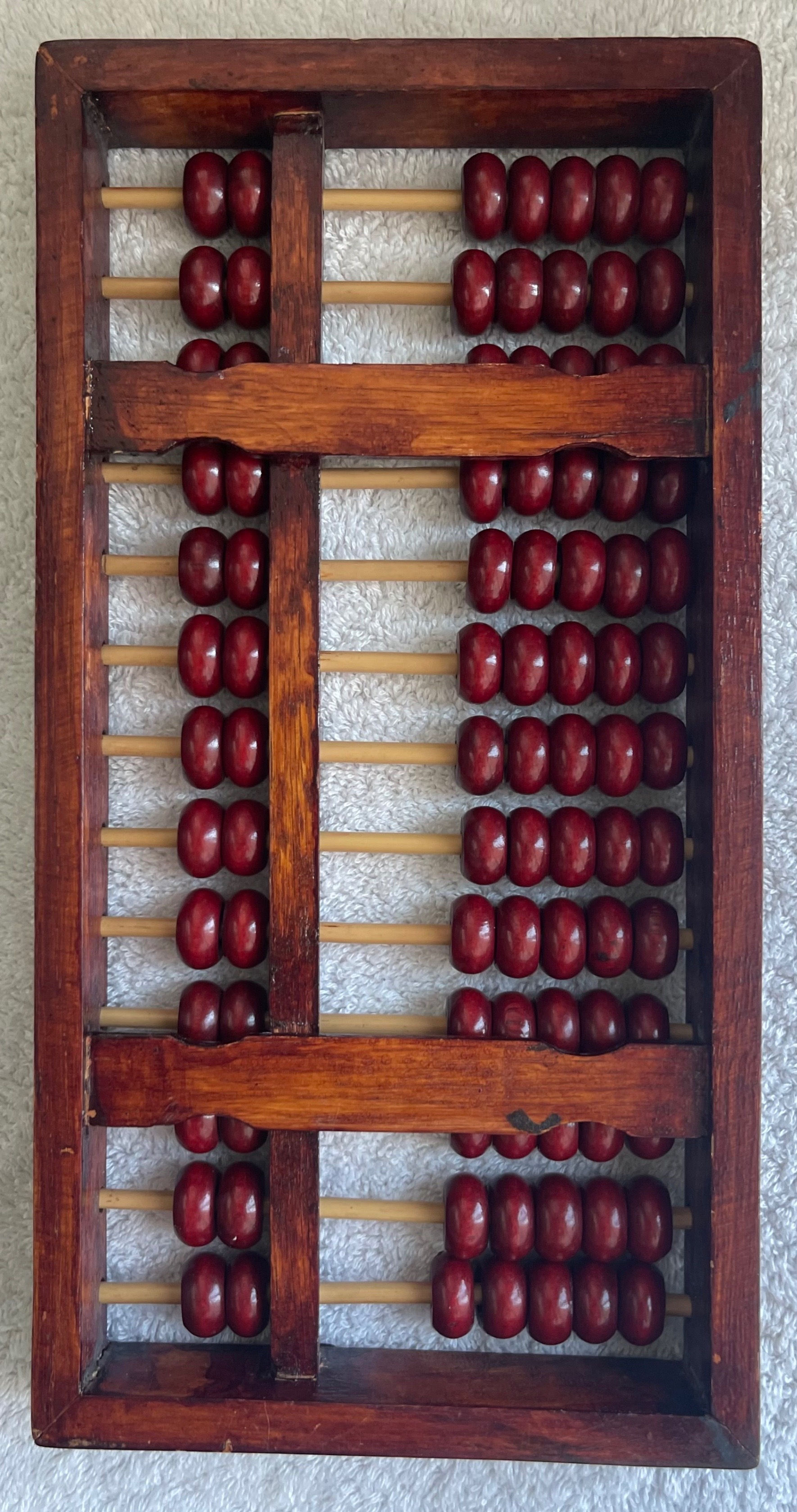 Vintage Mid-Century Brass & Hardwood Soroban Abacus 11.5" - photo 5