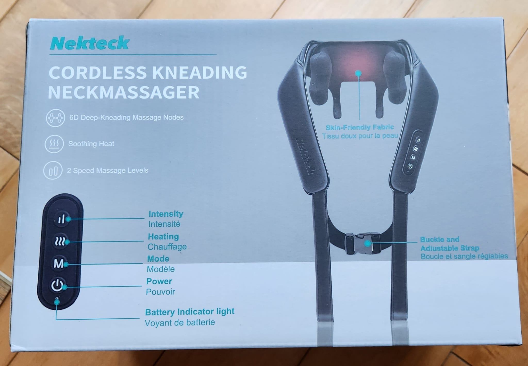 Nekteck Cordless Kneading Neck Massager — Heat, Brand New in Box