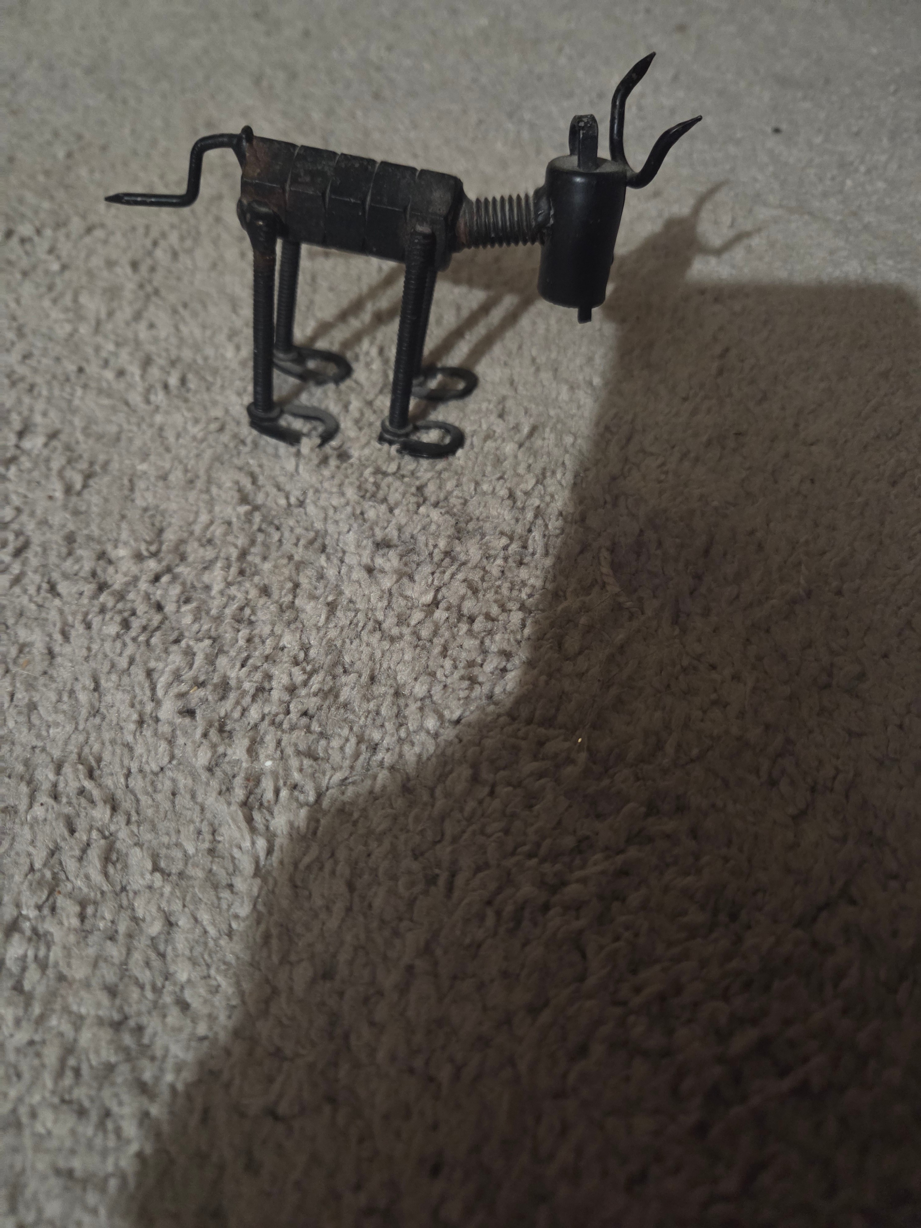 Welded Scrap Metal Bull Figurine – Handcrafted Nuts & Bolts Art - photo 2