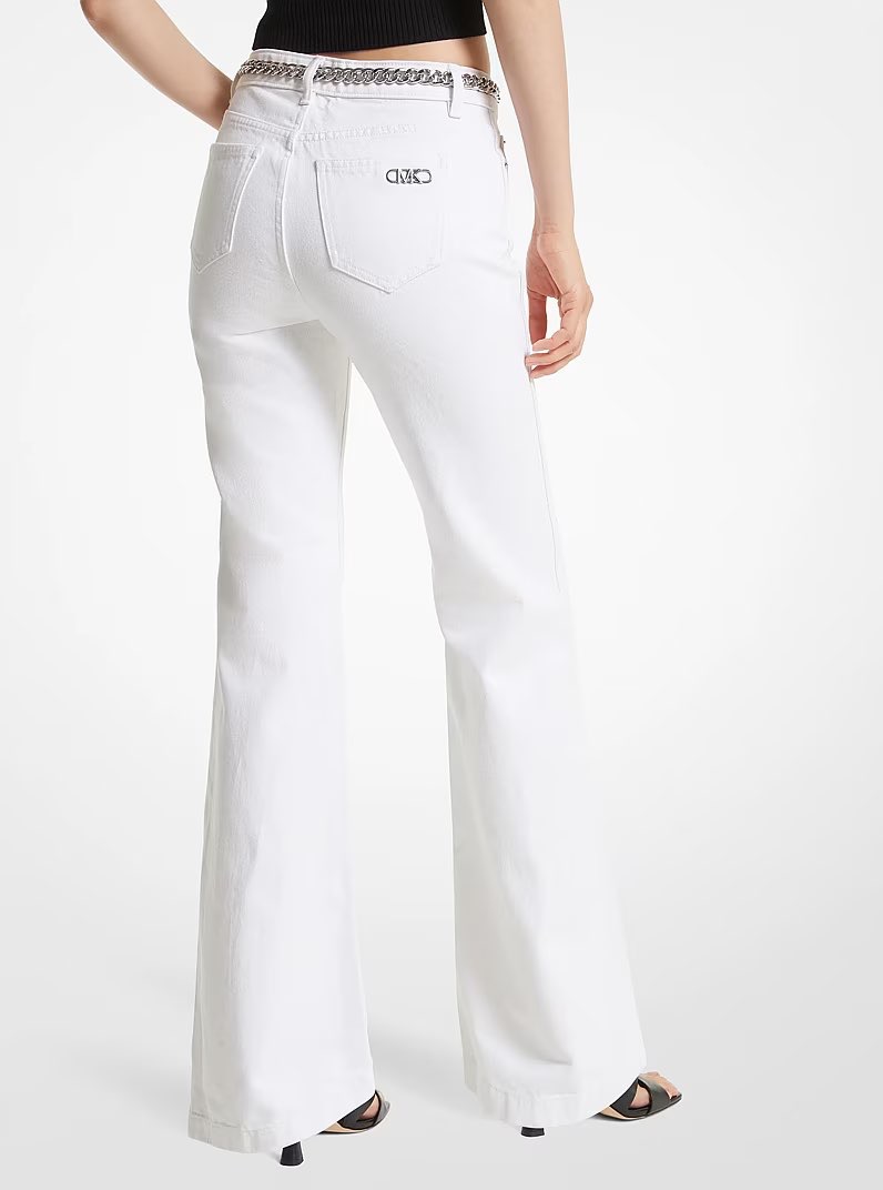 MICHAEL KORS Optic White Denim Flared Jeans - photo 2