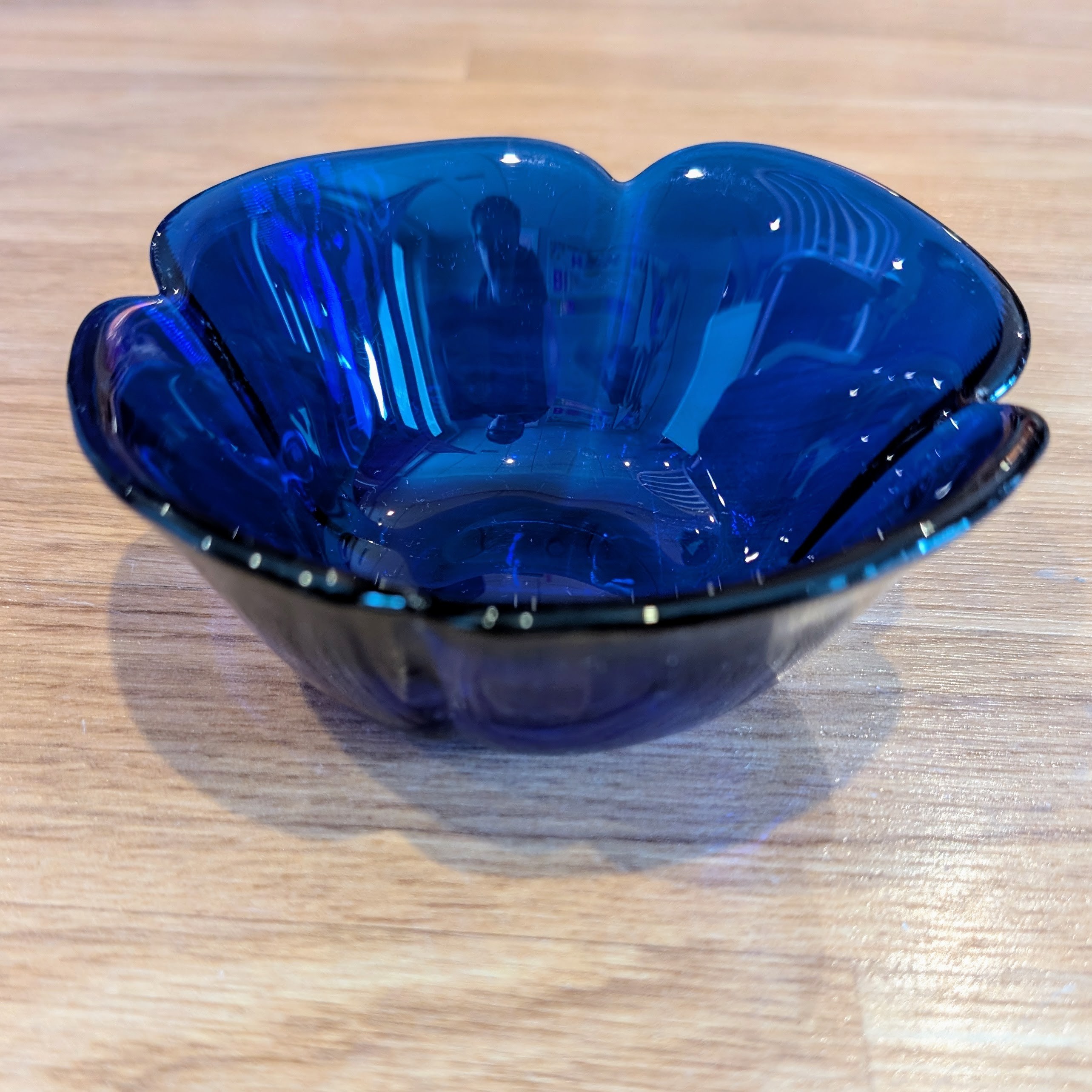 Cobalt blue glass bowl
