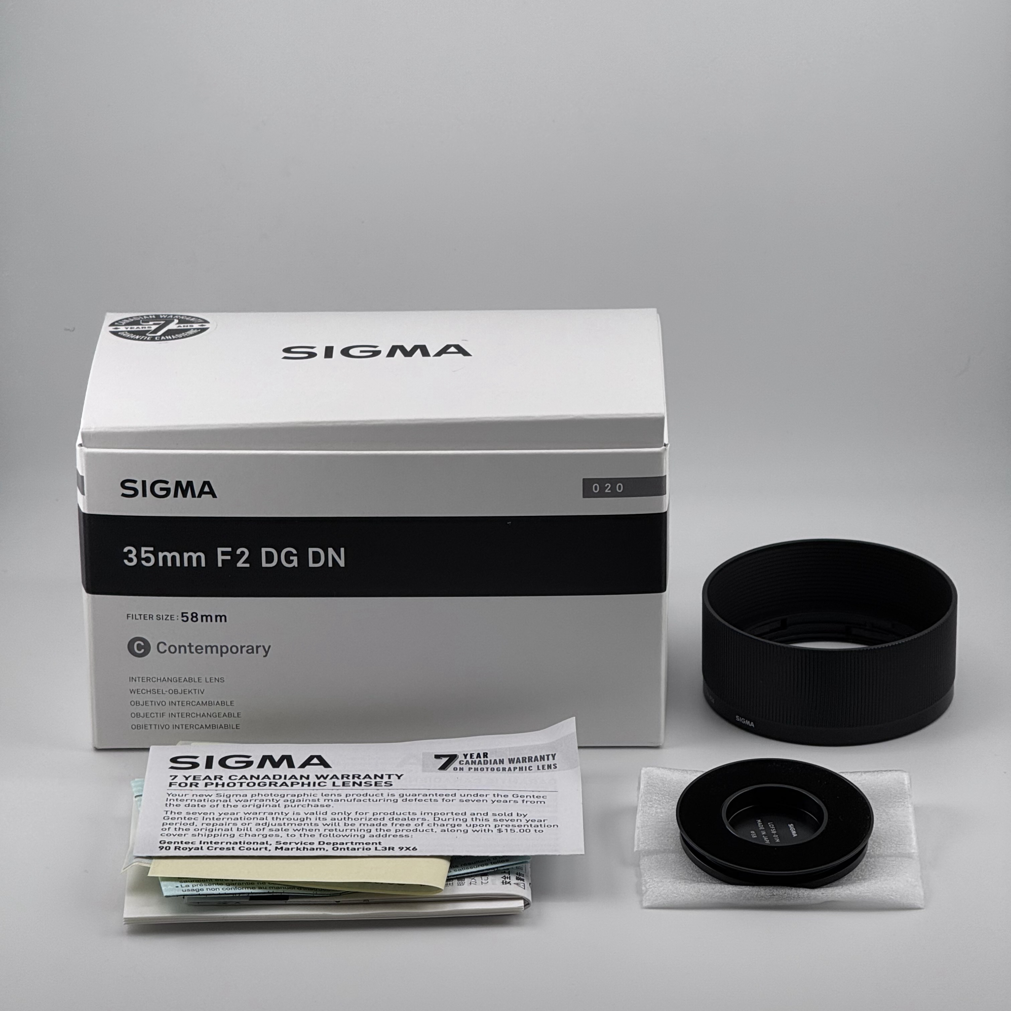Sigma 35mm f/2 DG DN Contemporary - E-mount - Like New