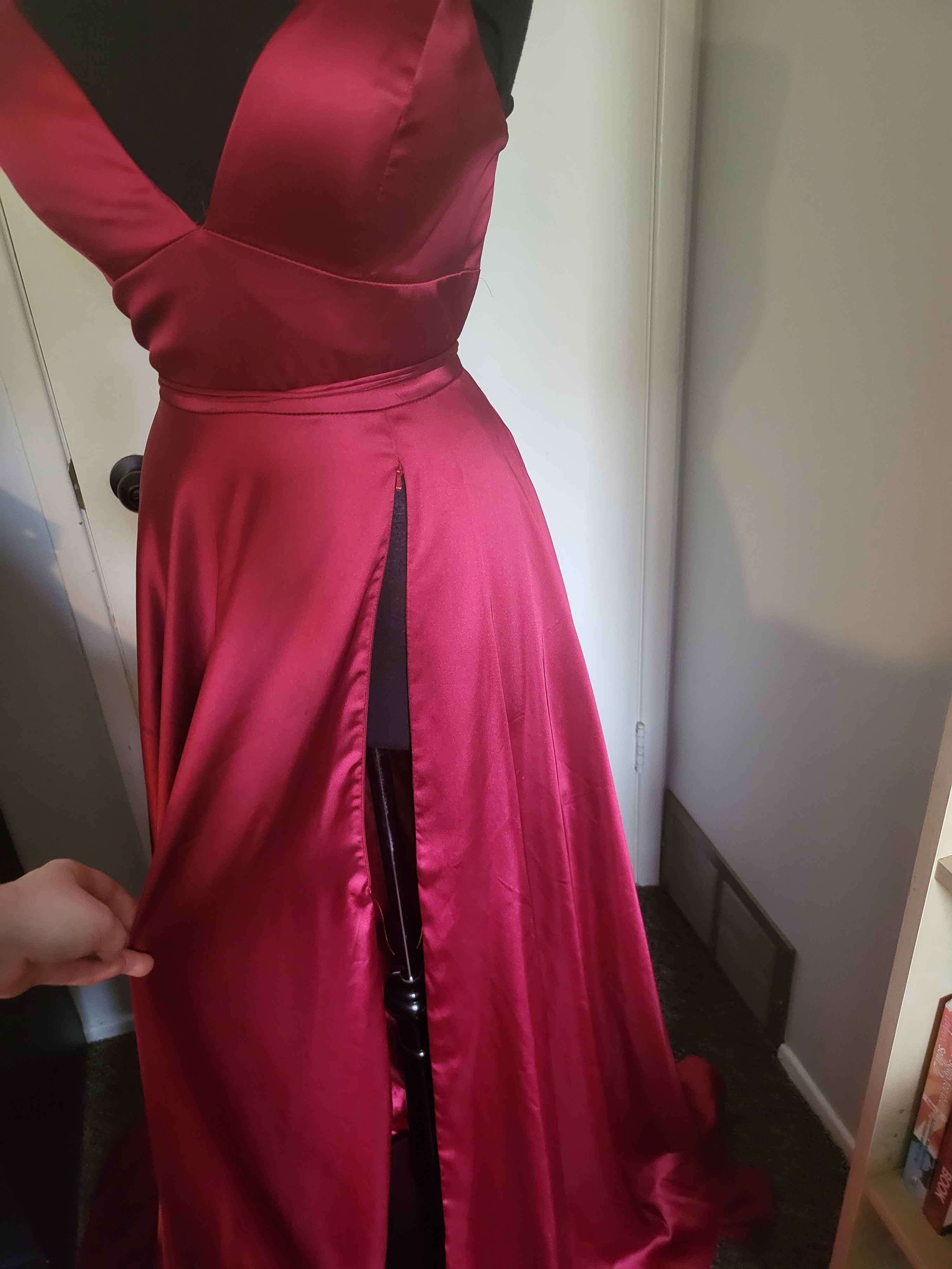 Long  Red Satin Dress - photo 4