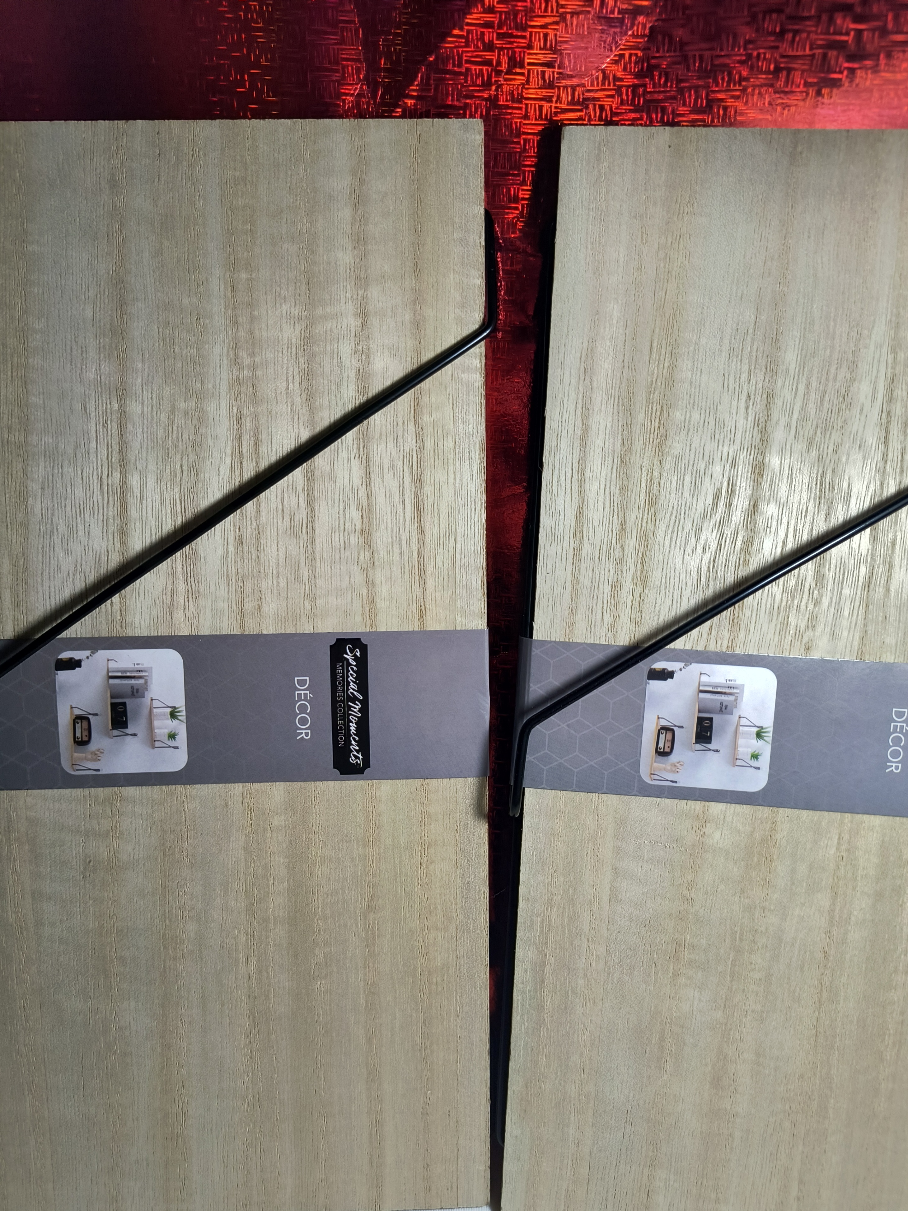 2x Special Moments Floating Solid Wood Wall Shelf Metal!! - photo 3