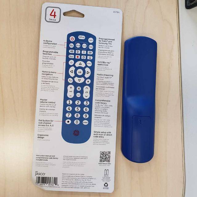 GE 4 Device Backlit Universal Roku Remote Control 45764 Jasco - photo 2