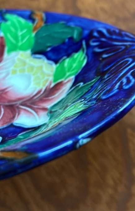 Vintage Maling Cobalt Blue Peony 5.5” Dish - photo 4