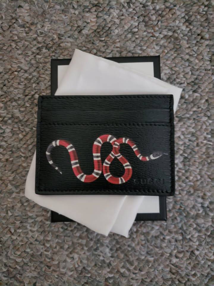 Gucci Kingsnake Leather Card Case Wallet. Brand new.