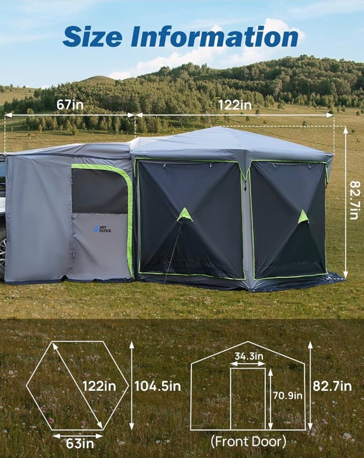 Dual-Use Pop up SUV Tent Heavy Duty