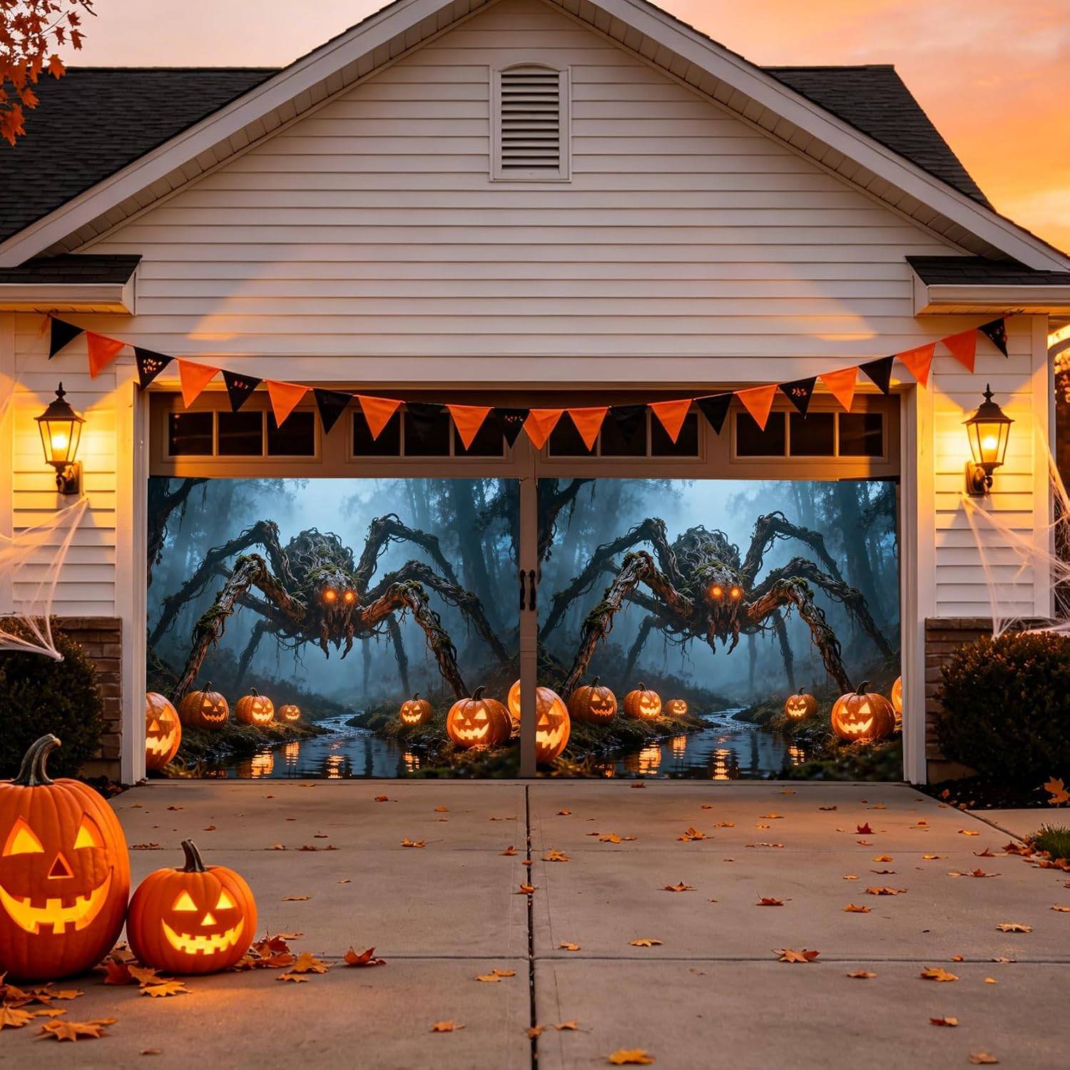 Halloween Garage Door Banner Giant Spider - photo 5