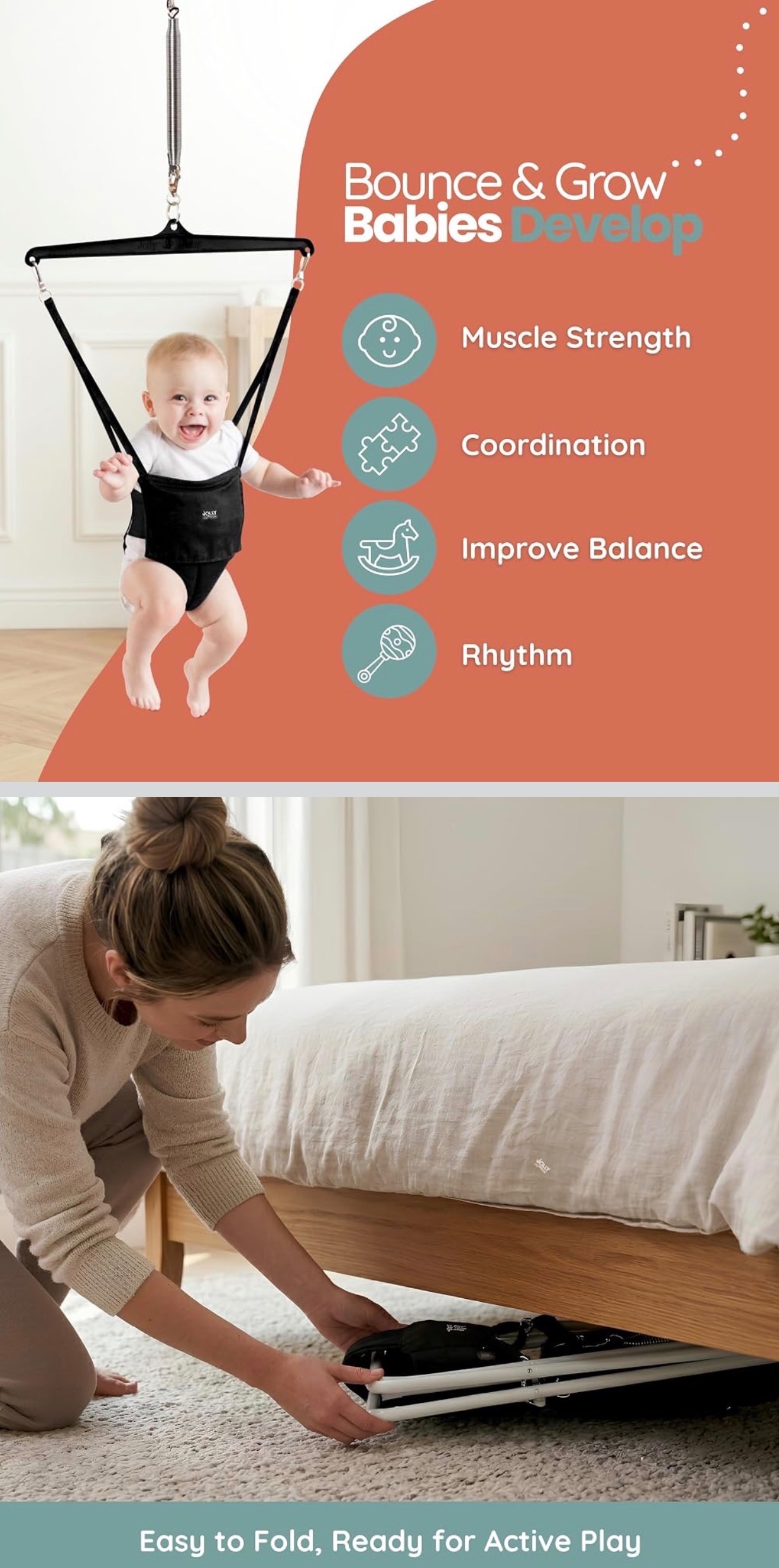 ORIGINAL Baby Jumper Indoor/Outdoor Exercise Saddle Seat Adjusta - photo 5