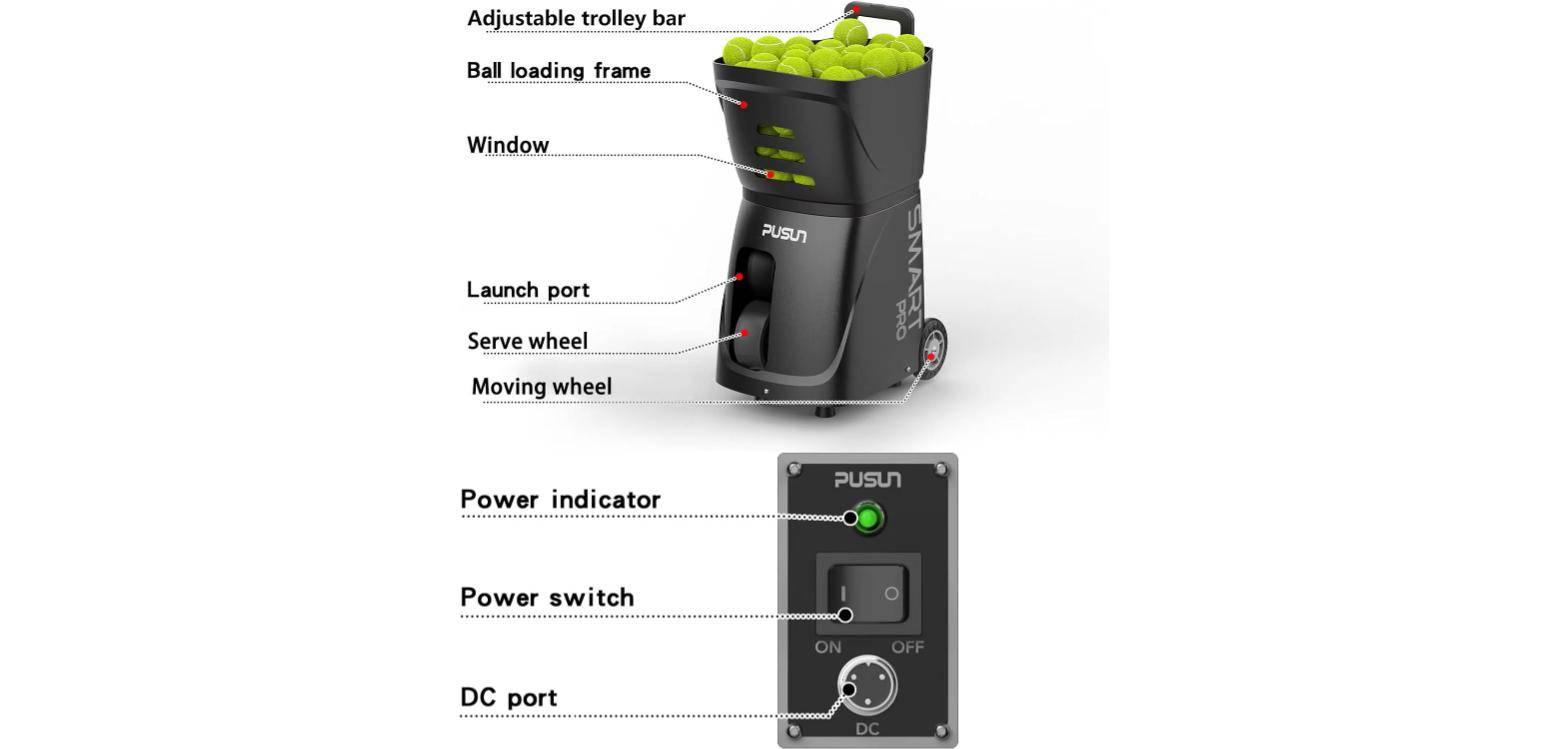PUSUN PT-Smart-Pro Tennis Ball Machine - App Control (New) - photo 3
