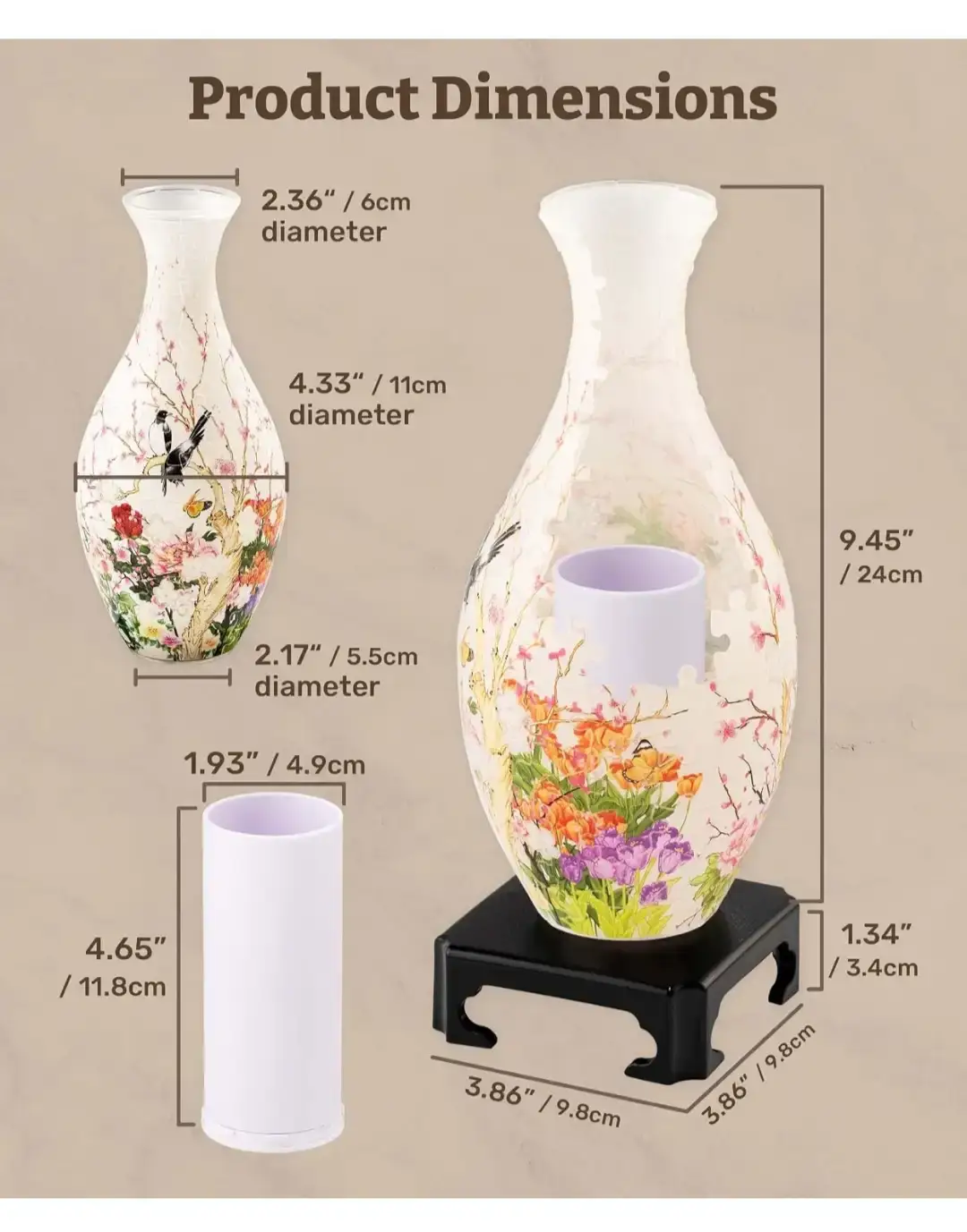 Pintoo 3D Puzzle Vase - Flowers and Birds - photo 2