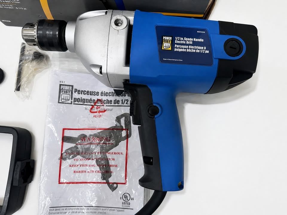 Power Fist 1/2 in. Spade Handle Electric Drill - photo 3