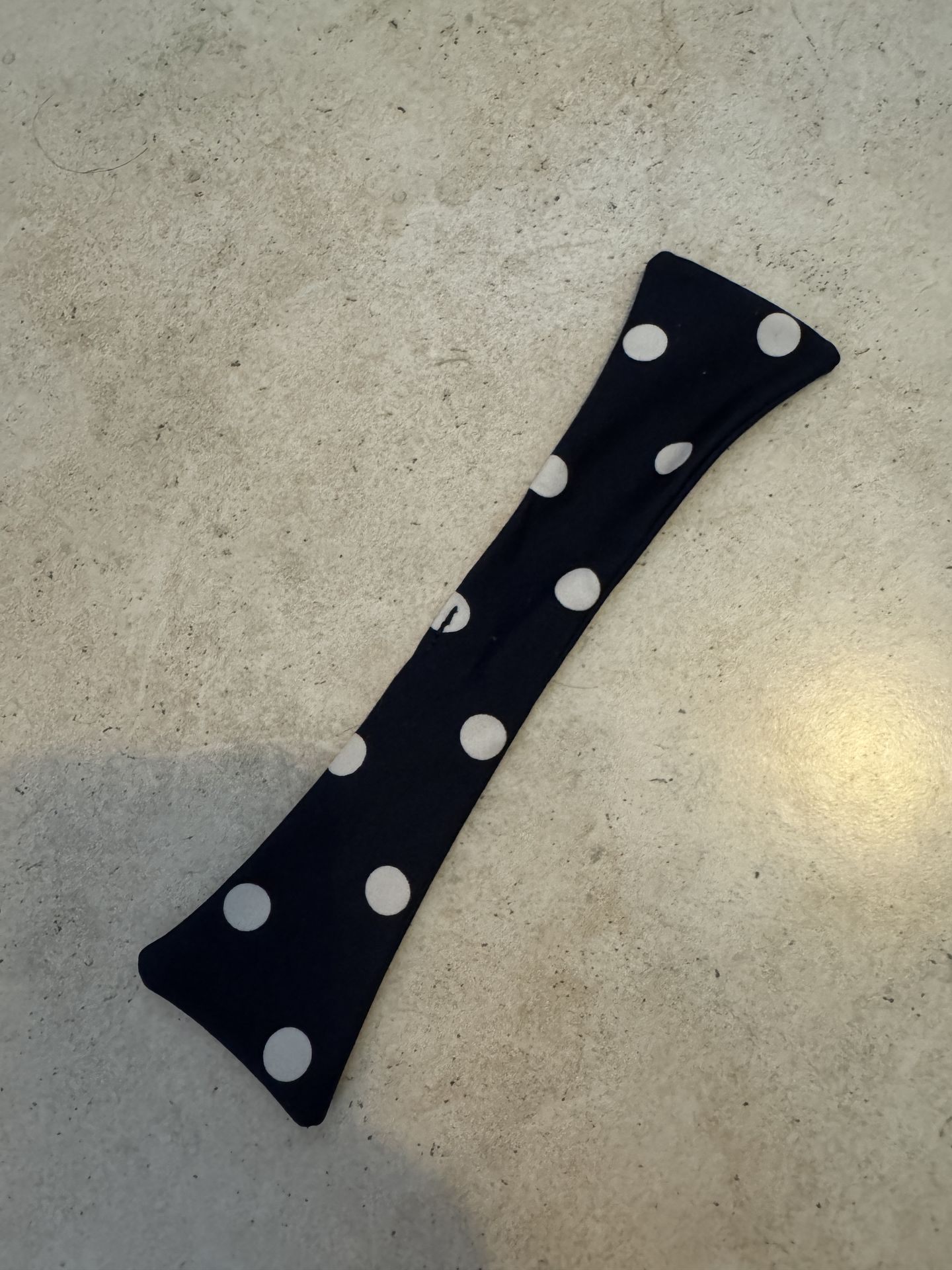 Navy Polka Dot Fabric Stick Toy