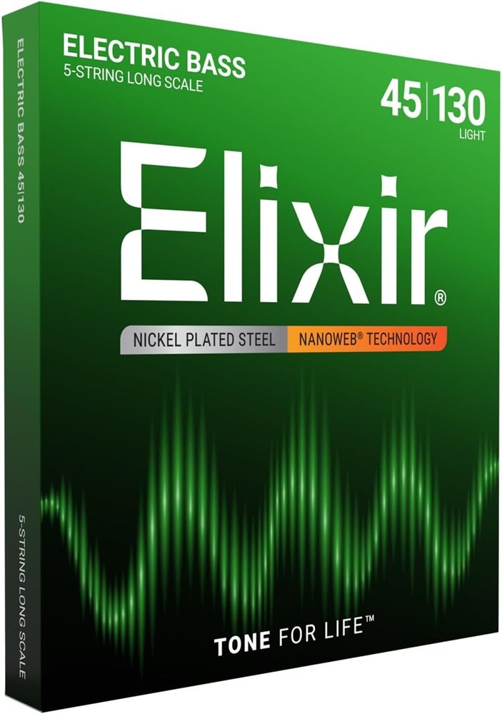 Elixir NANOWEB 5-String Bass Strings 45-130