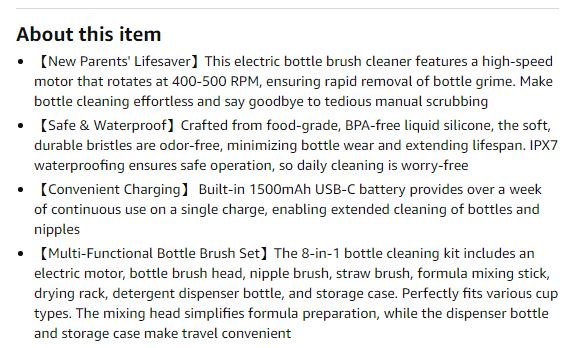 NEW~ Electric Baby Bottle Brush Cleaner Set - photo 4
