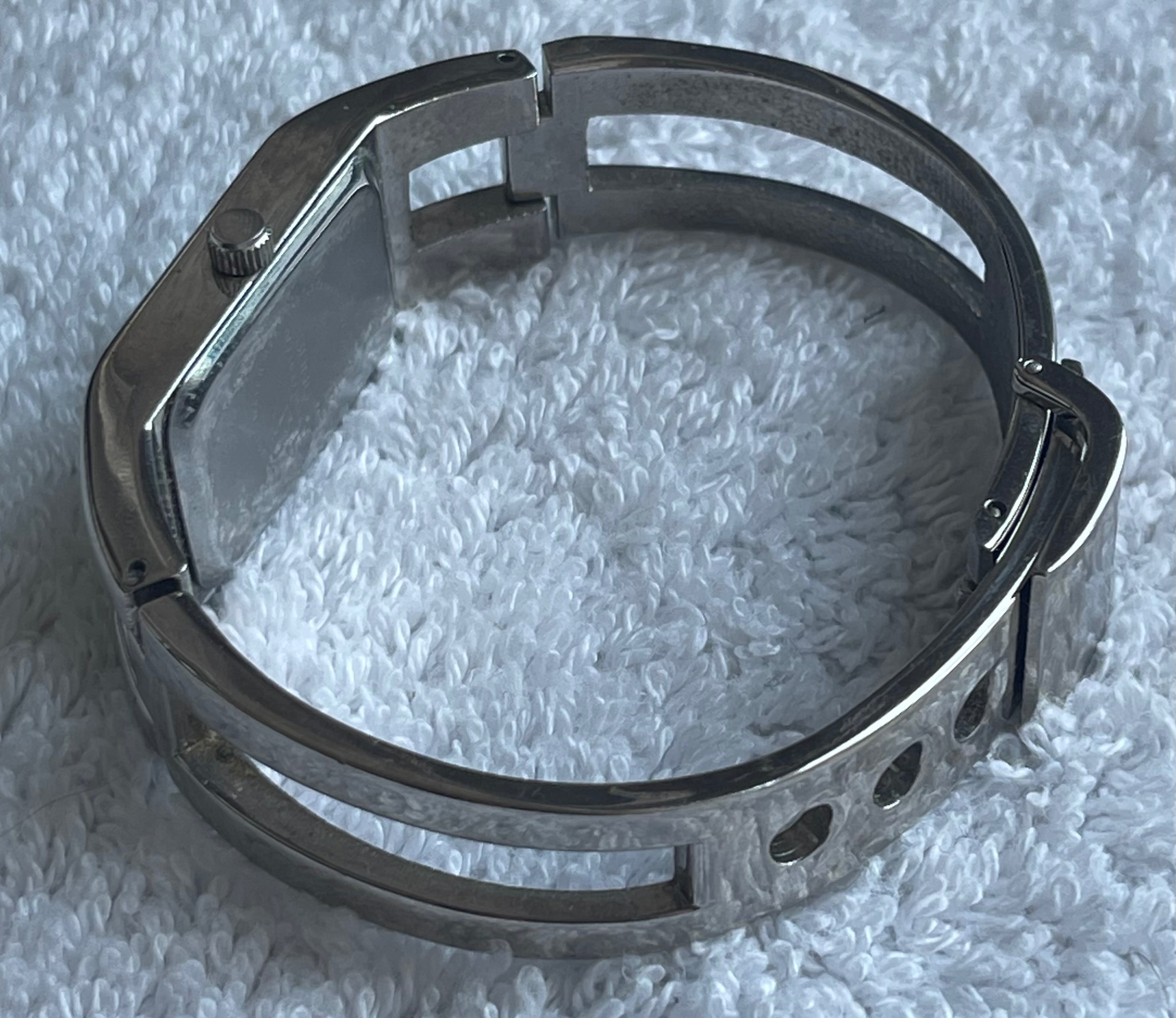 Vintage Alfred Sung Silver Open Cuff Watch (Needs Battery) - photo 5