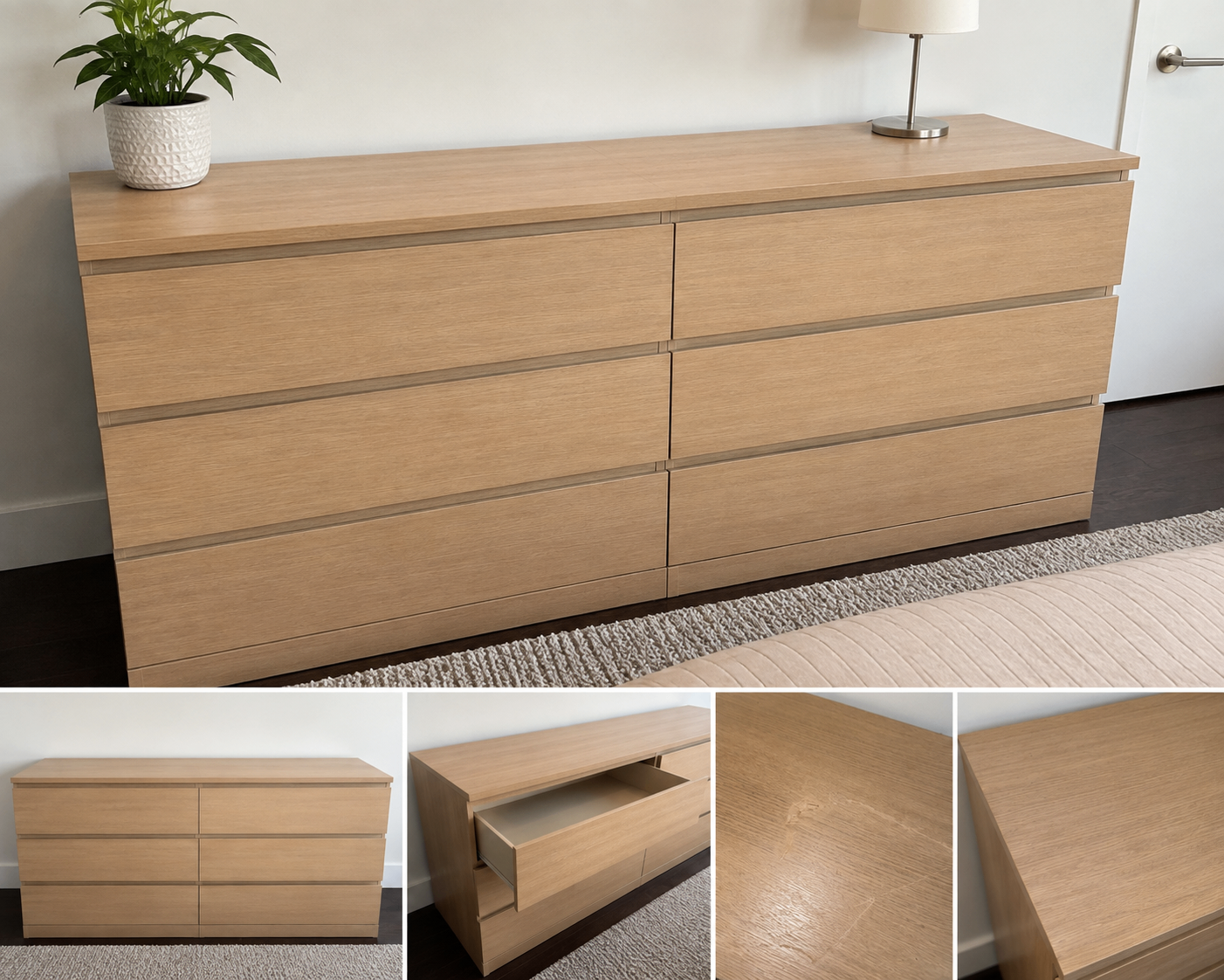 IKEA MALM 6-Drawer Dresser – Light Oak - photo 2