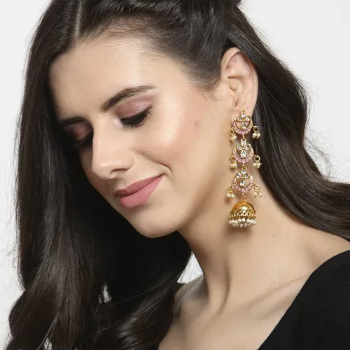 Chandbali Earrings with Pearl Beads - photo 2