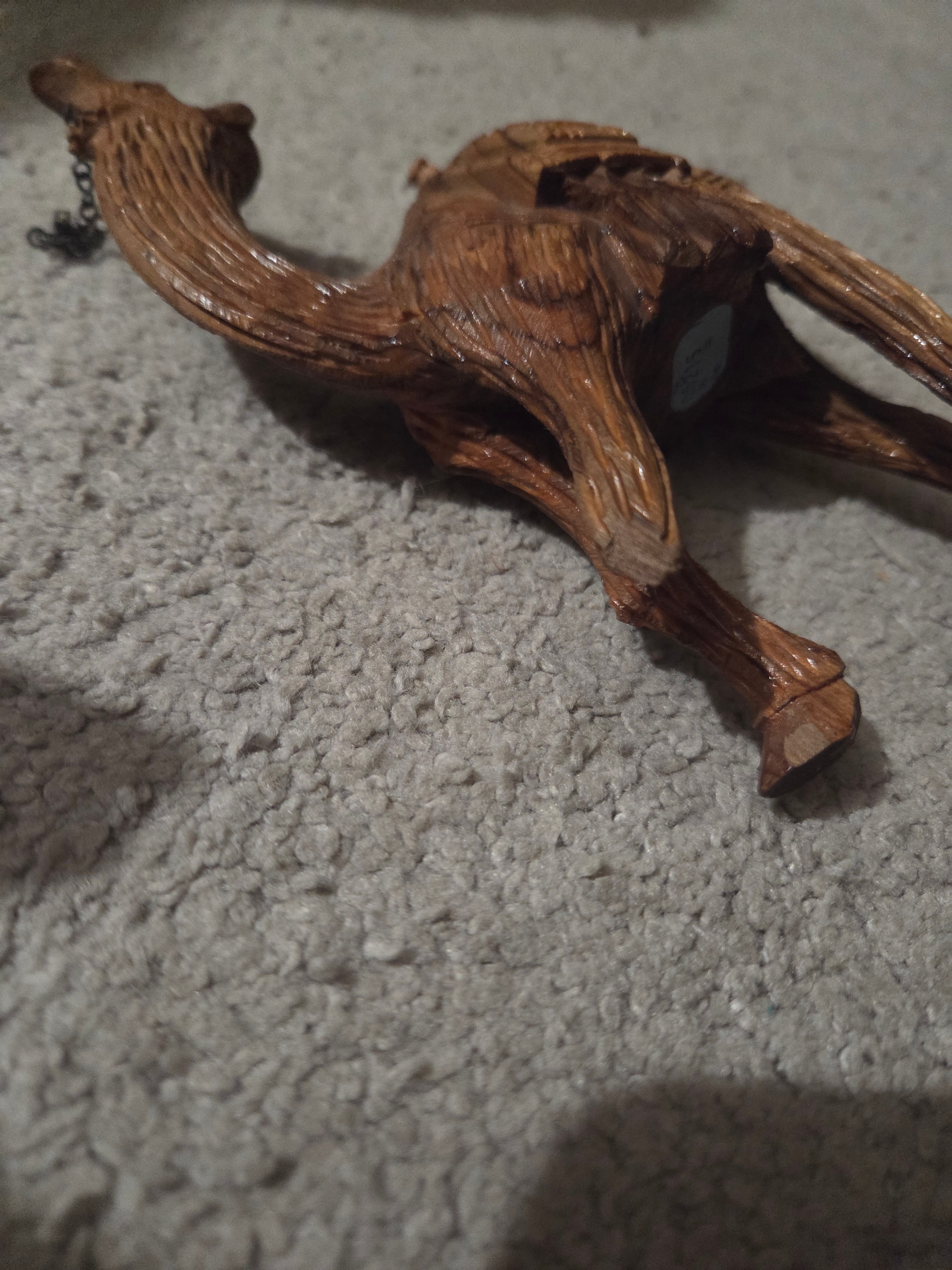 Vintage Hand-Carved Olive Wood Camel Figurine (Minor Damage) - photo 3