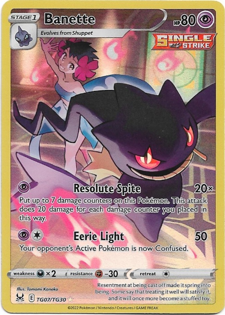 Pokemon Banette TG07/TG30 Lost Origin Trainer Gallery NM