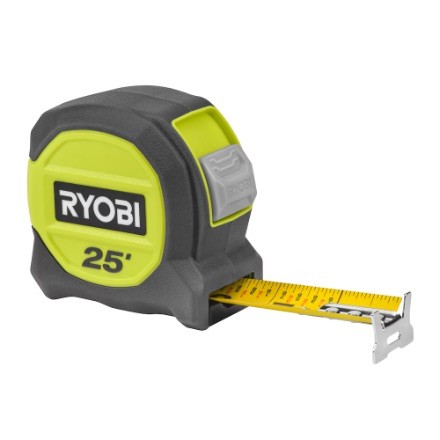 RYOBI 25 ft Tape Measure – Auto Lock
