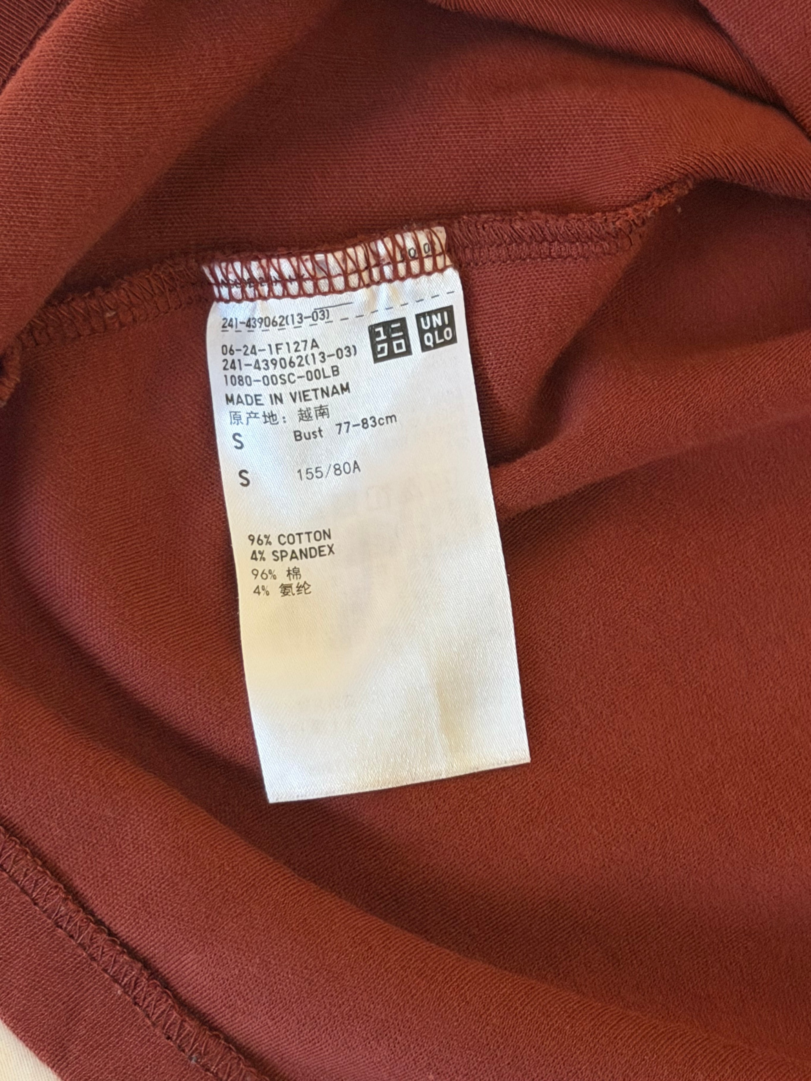 UNIQLO Women’s Long Sleeve T-Shirt – Rust Red – Size S - photo 5