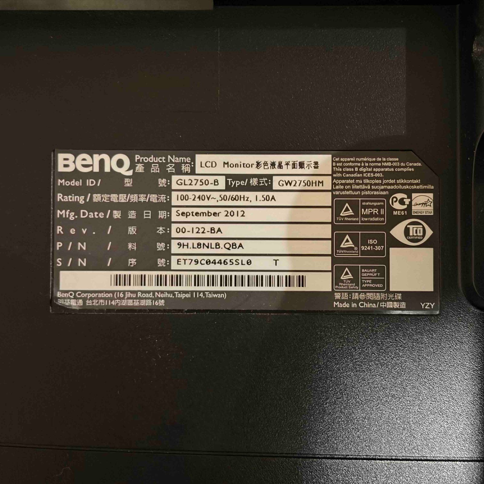 BenQ GL2750-B 27" HD 1080p LED Monitor - Black - photo 5