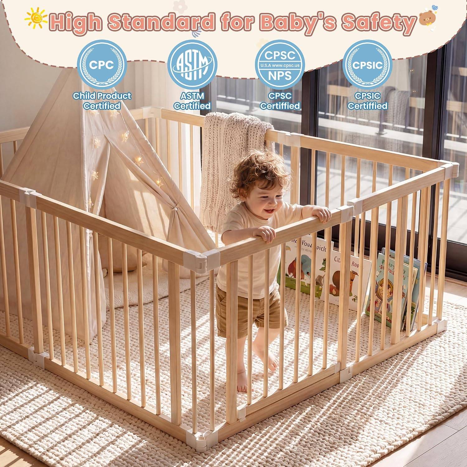 BNIB: 8 panel 24" tall baby playpen - photo 3