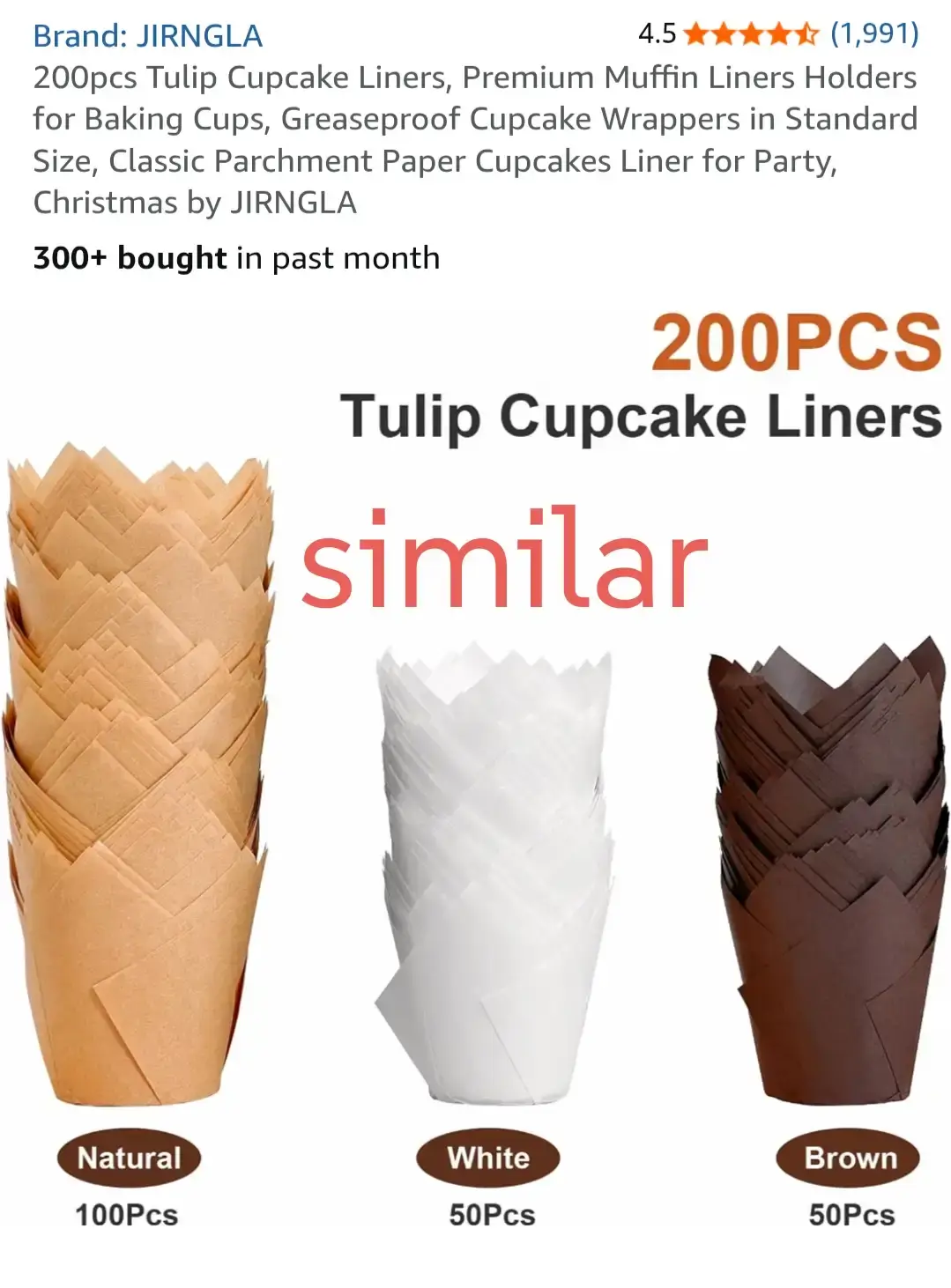 Tulip Cupcake Liners - 200 Pcs