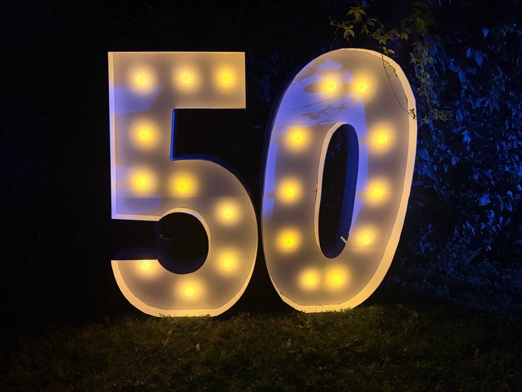 4ft Light Up Numbers for 50th Birthday