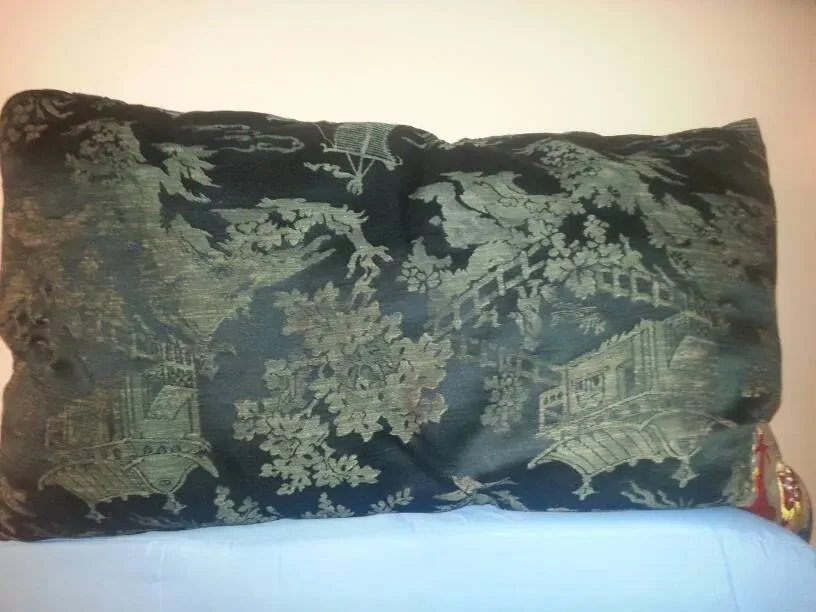 Huge Asian Motif Black Pattterned Comfy Pillow - photo 3