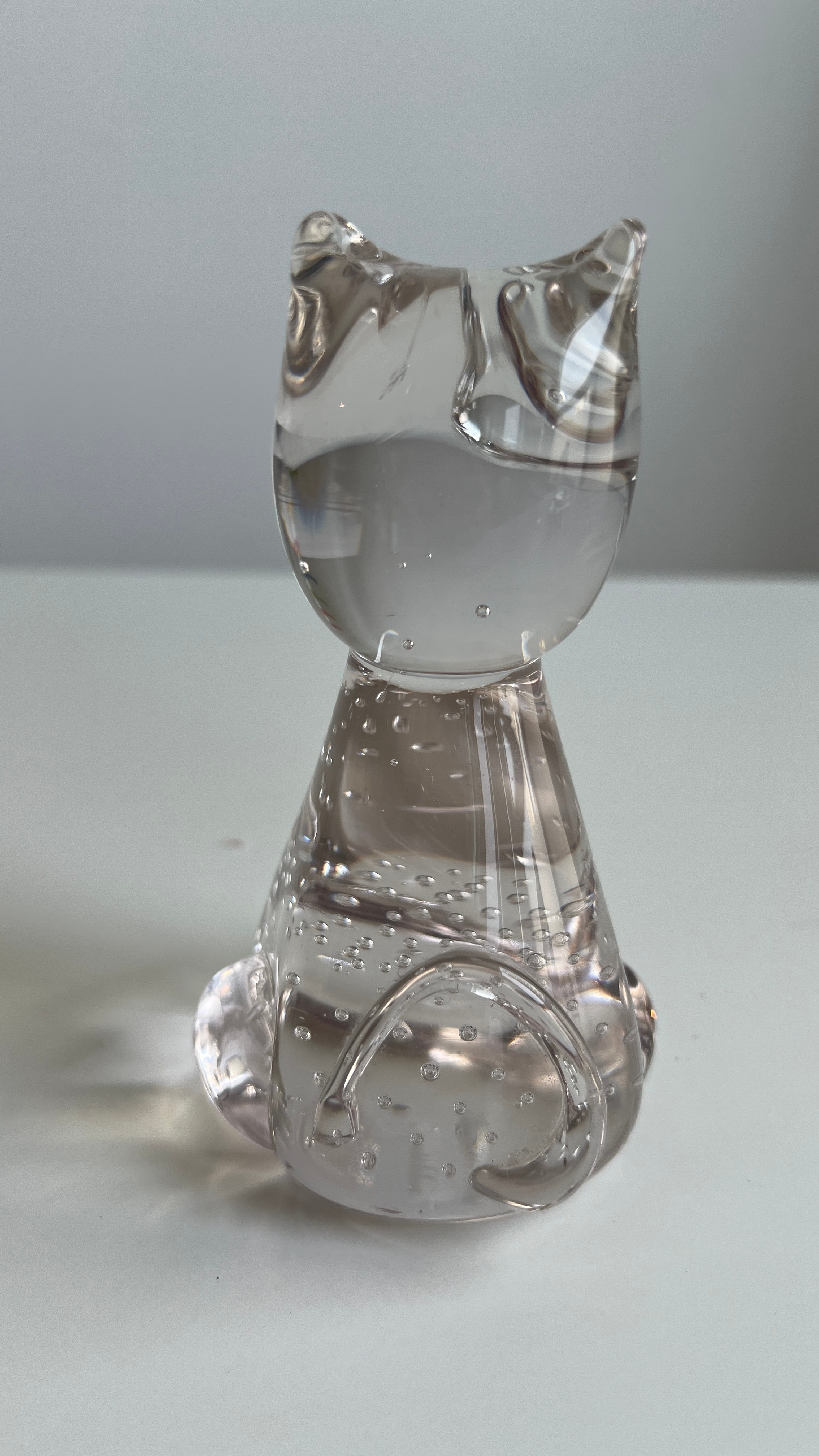 Vintage Hand Blown Art Glass Cat Figurine PaperWeight - photo 2