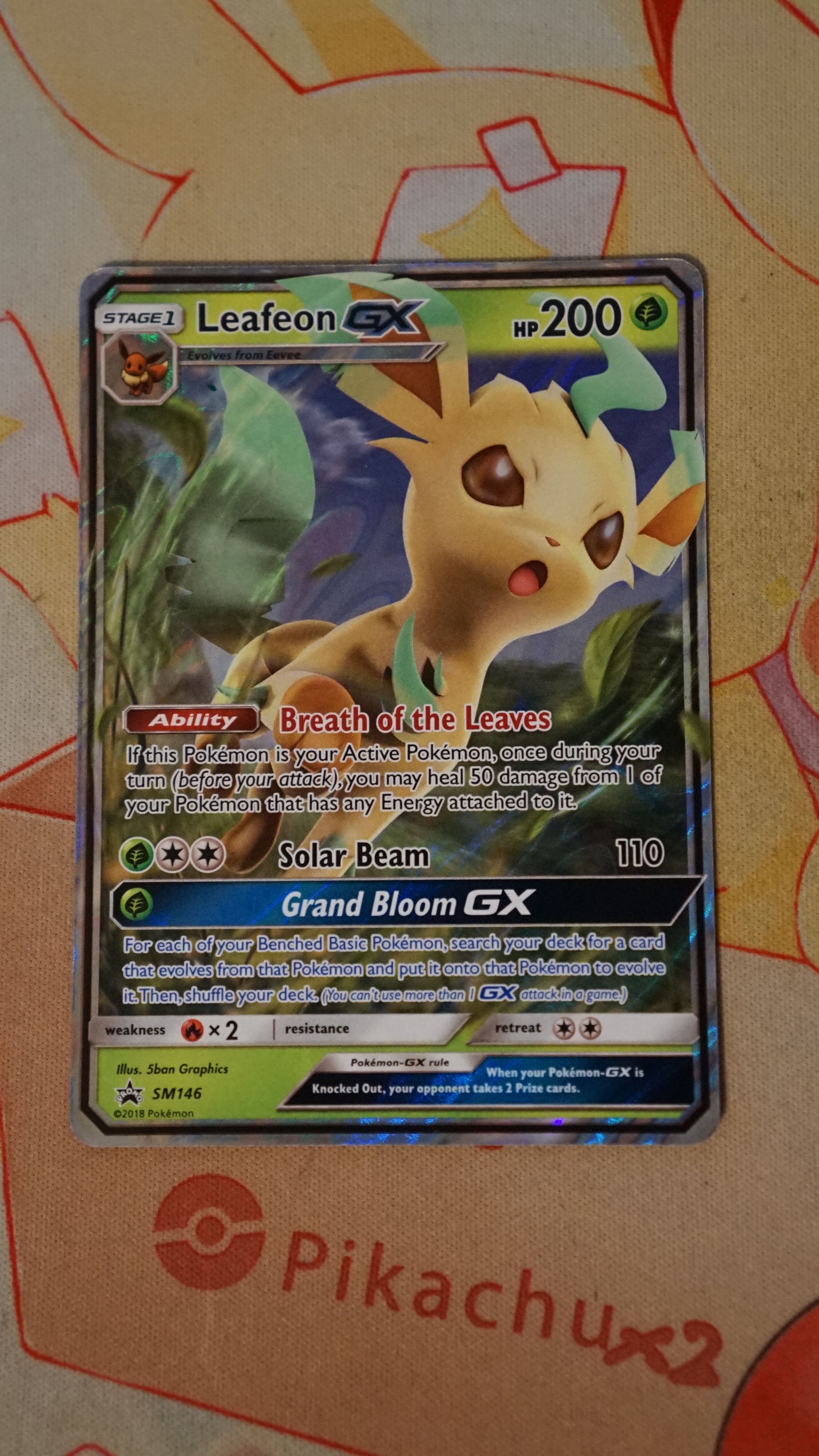 Pokemon Leafeon GX SM146 SM Black Star Promo NM - photo 3