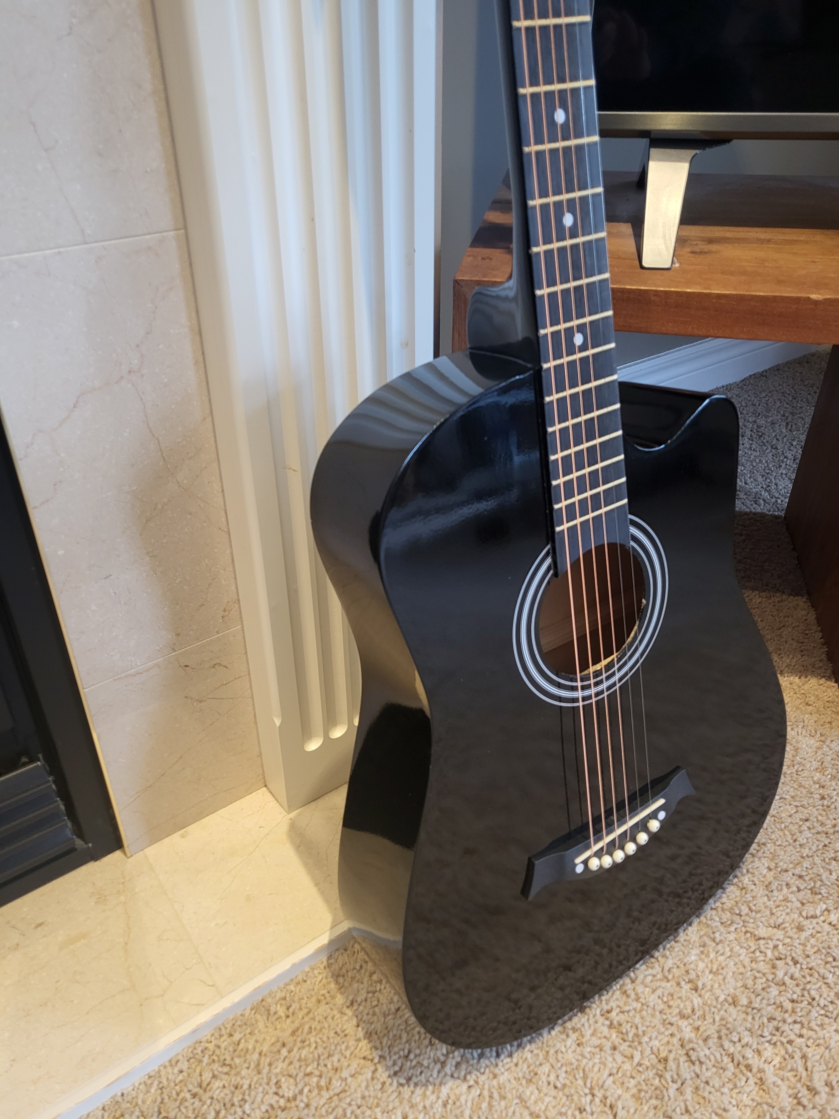 38" Black Acoustic Guitar – Sleek Design, Great Sound Brand New - photo 4