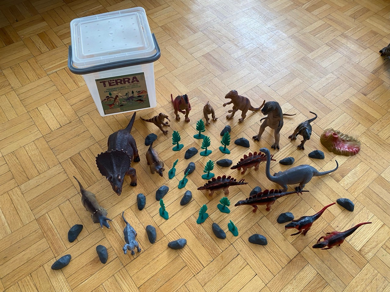 Dinosaur Toy Set with Accessories + Carry Box – Kids Play Set - photo 3