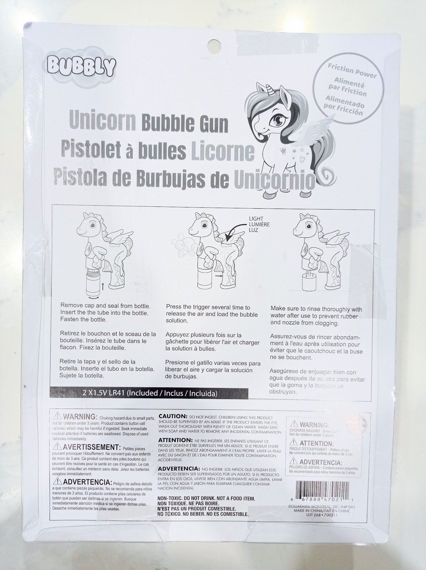 Unicorn Soap Bubble Toy  (Brand new in sealed package) - photo 2