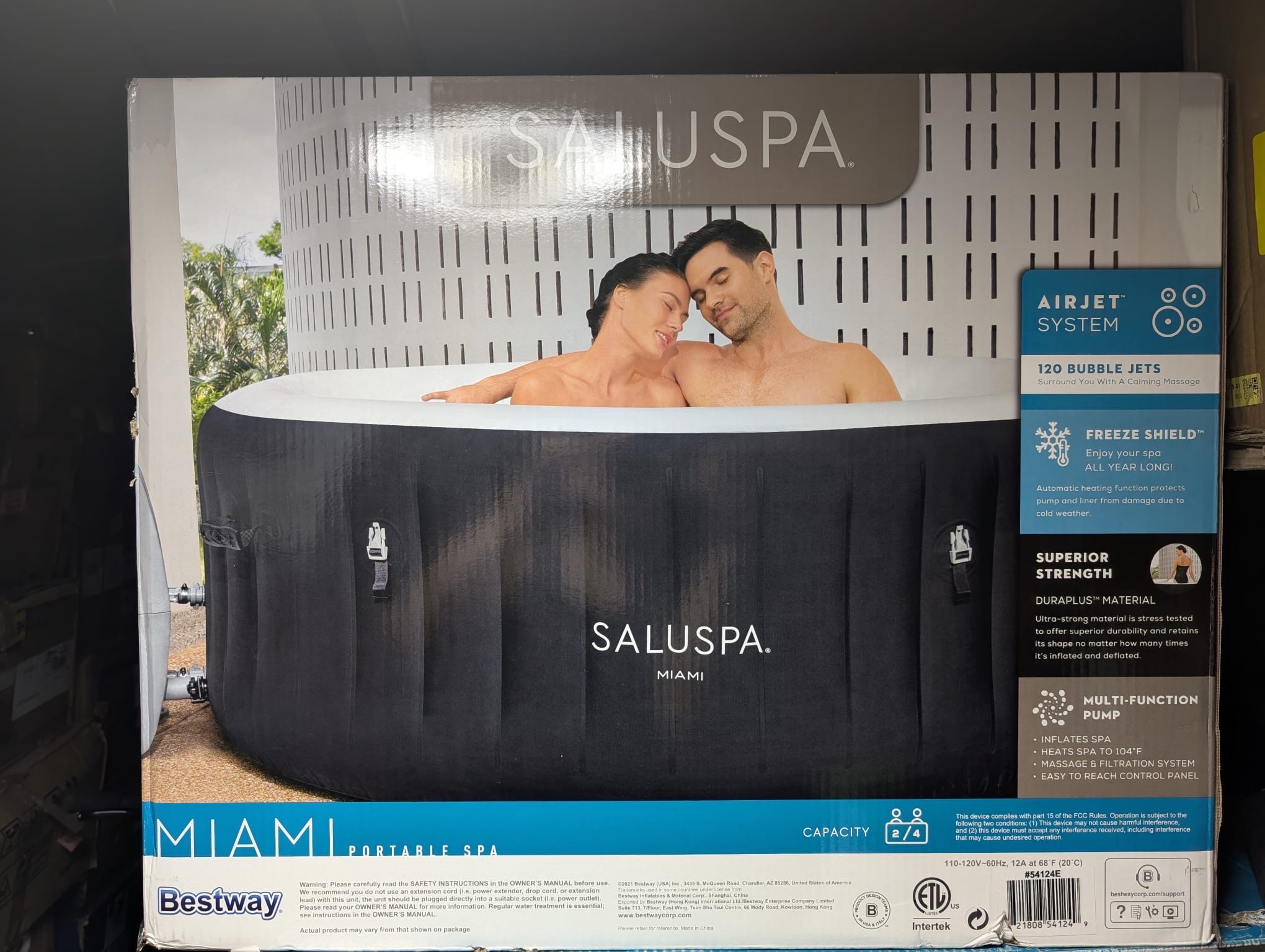 Saluspa Miami Airjet 2-4 Person Inflatable Hot Tub 71" x 26" - photo 3