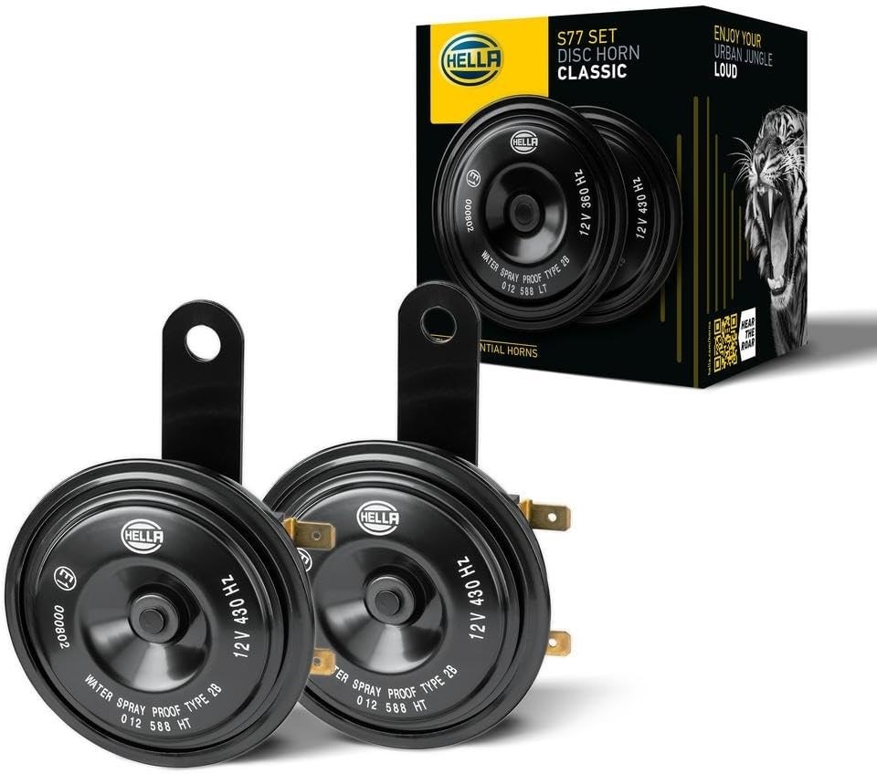 HELLA 77mm 12V Dual Disc Horn Kit – 2 Pcs
