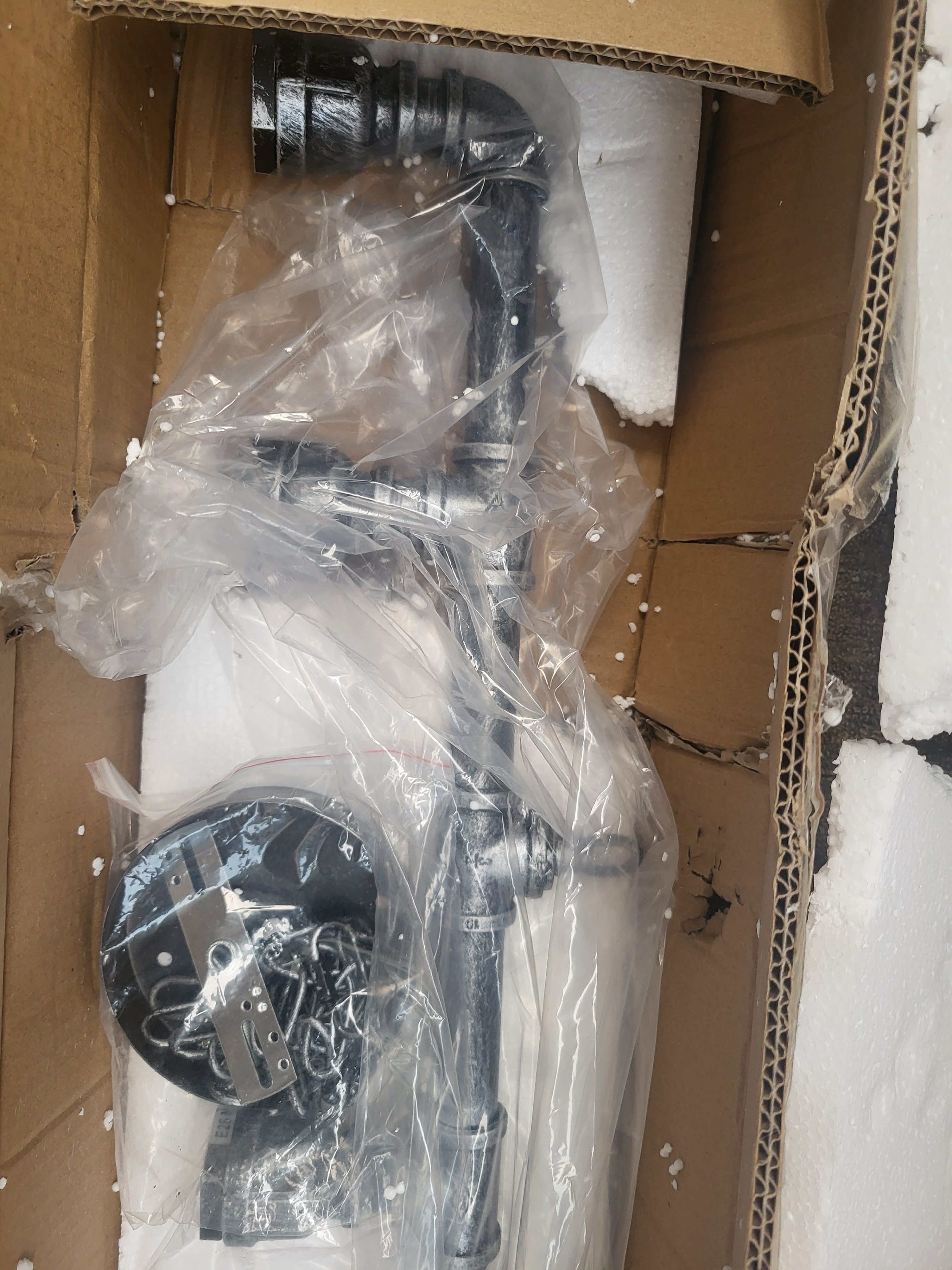 BRAND NEW 5-Light Industrial Water Pipe Chandelier - Damaged Box - photo 4